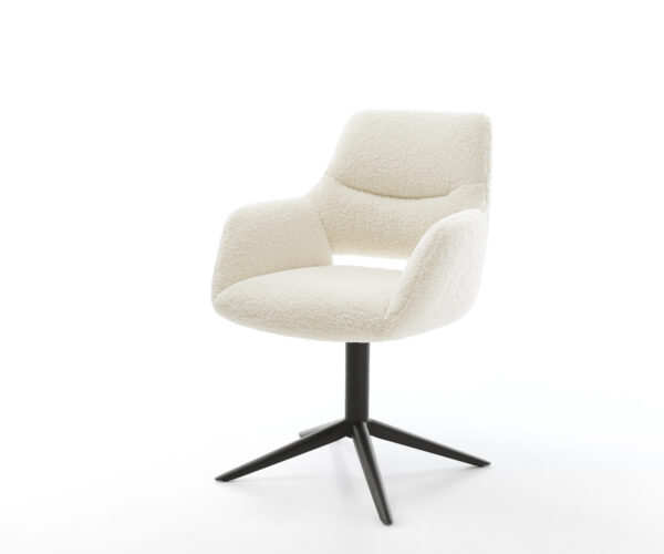 Étkezőszék Yago-Flex karfás teddy szövet bézs fekete láb 360° forgatható billenő zsákrugós