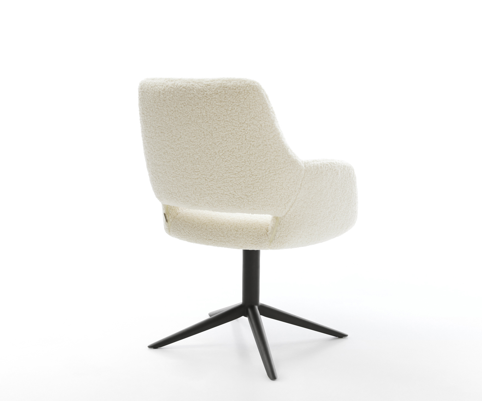 Étkezőszék Yago-Flex karfás teddy szövet bézs fekete láb 360° forgatható billenő zsákrugós - Image 5