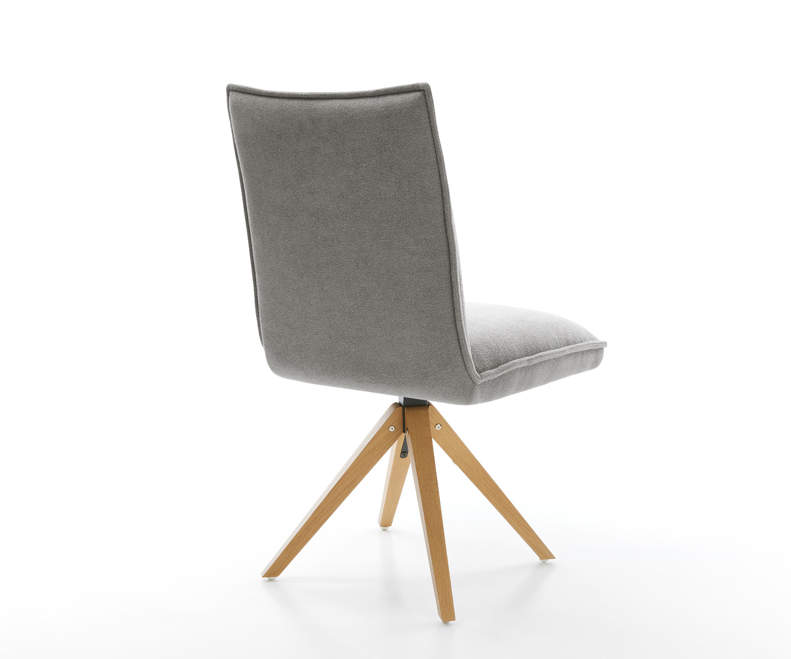 Étkezőszék Lelio-Flex strukturált szövet puha szürke fa láb szögletes természetes 180° forgatható zsákrugós - Image 5