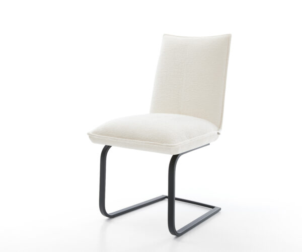 Étkezőszék Lelio-Flex bouclé puha bézs étkezőszék lapos fekete zsákrugós