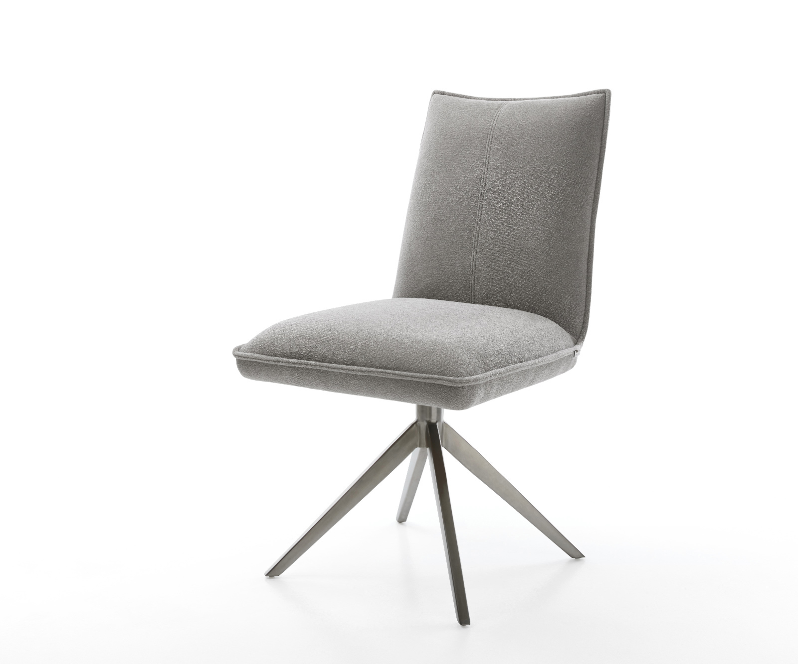 Étkezőszék Lelio-Flex strukturált szövet puha szürke kereszt láb széles grafit 360°-ban forgatható billenő funkció zsákrugós matrac