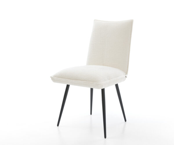 Étkezőszék Lelio-Flex bouclé puha bézs 4 láb kúpos fekete zsákrugó