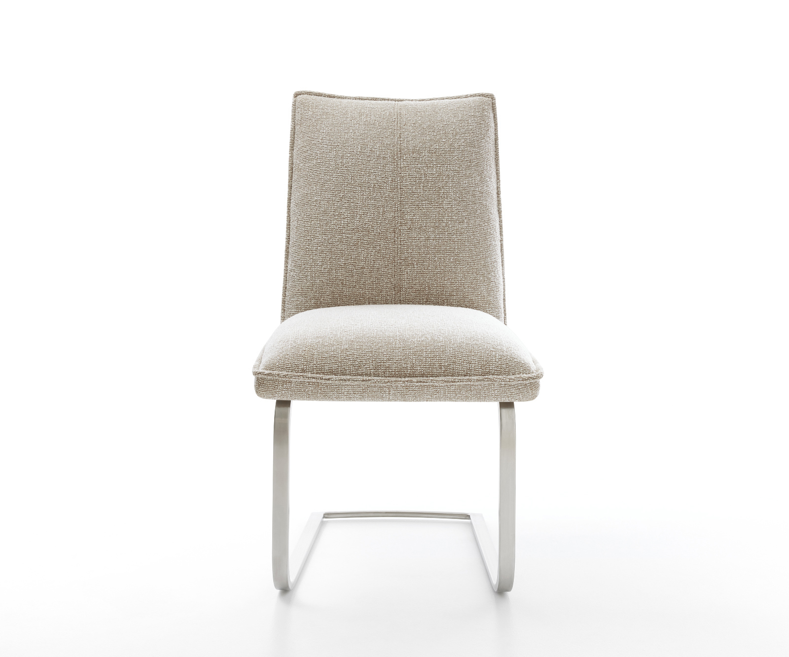 Étkezőszék Lelio-Flex szövött szövet puha bézs konzolos lapos rozsdamentes acél zsákrugós - Image 2
