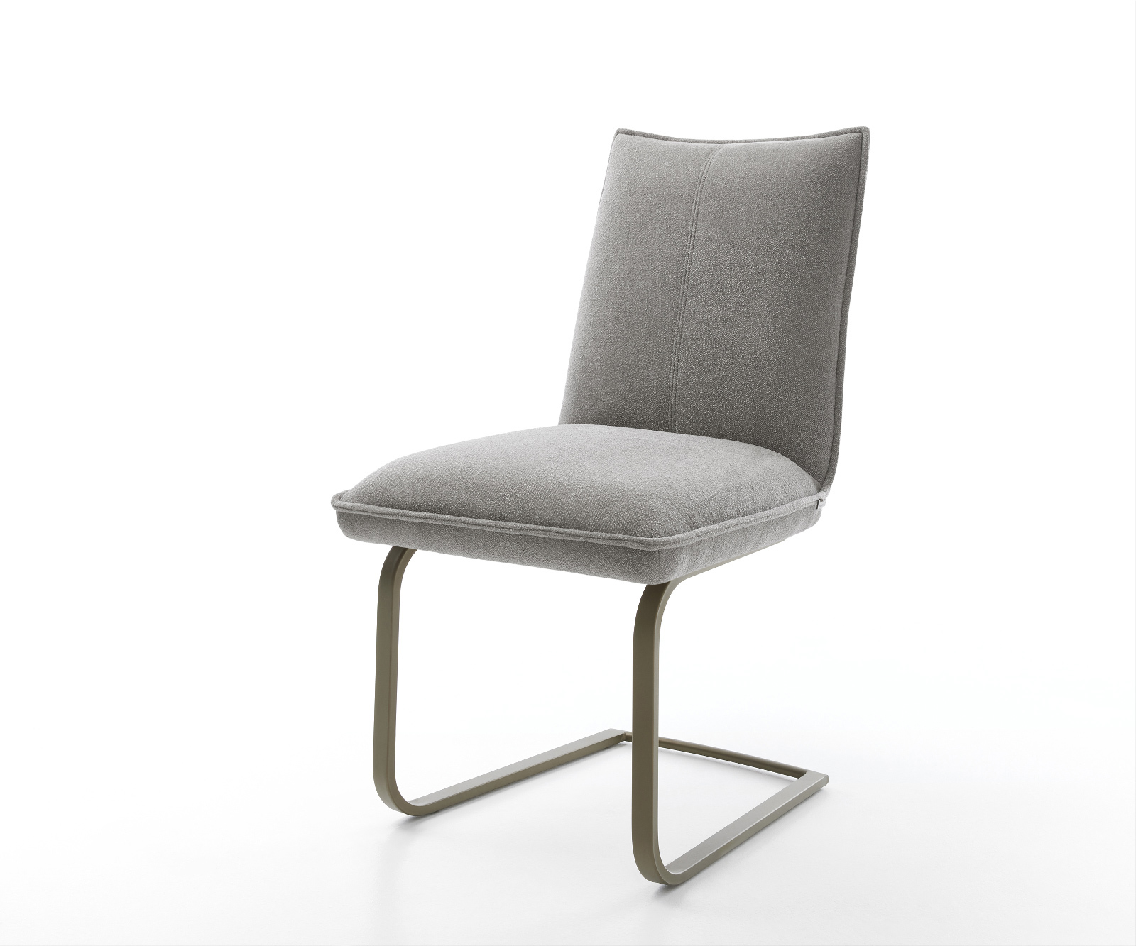 Étkezőszék Lelio-Flex strukturált szövet puha szürke konzolos lapos titánszínű rozsdamentes acél zsákrugós