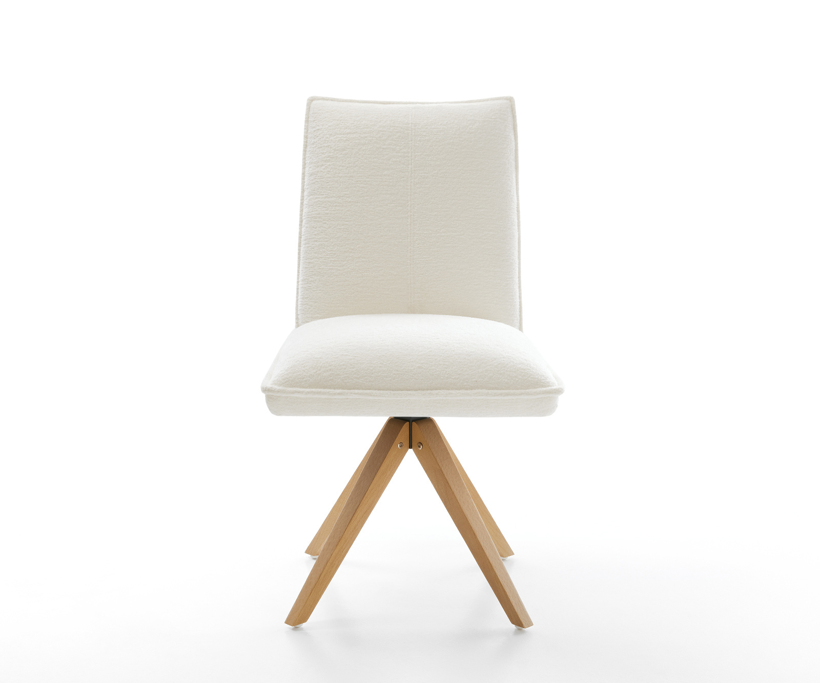 Étkezőszék Lelio-Flex bouclé puha bézs fa láb szögletes természetes 180° forgatható zsákrugó - Image 2