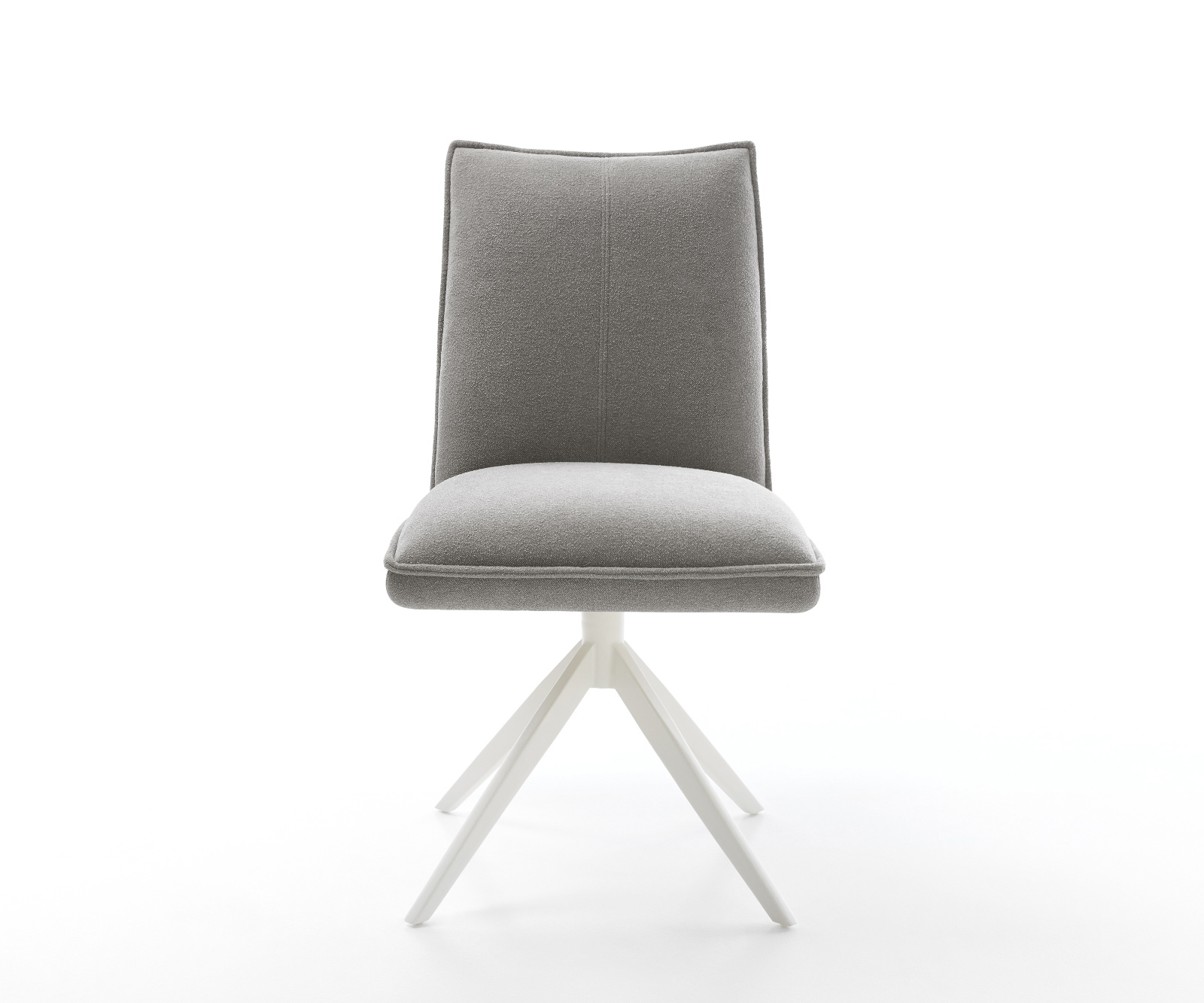 Étkezőszék Lelio-Flex strukturált szövet puha szürke kereszt láb széles fehér 360°-ban forgatható billenő funkció zsákrugós matrac - Image 2