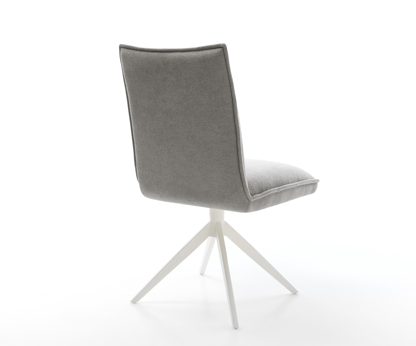 Étkezőszék Lelio-Flex strukturált szövet puha szürke kereszt láb széles fehér 360°-ban forgatható billenő funkció zsákrugós matrac - Image 5