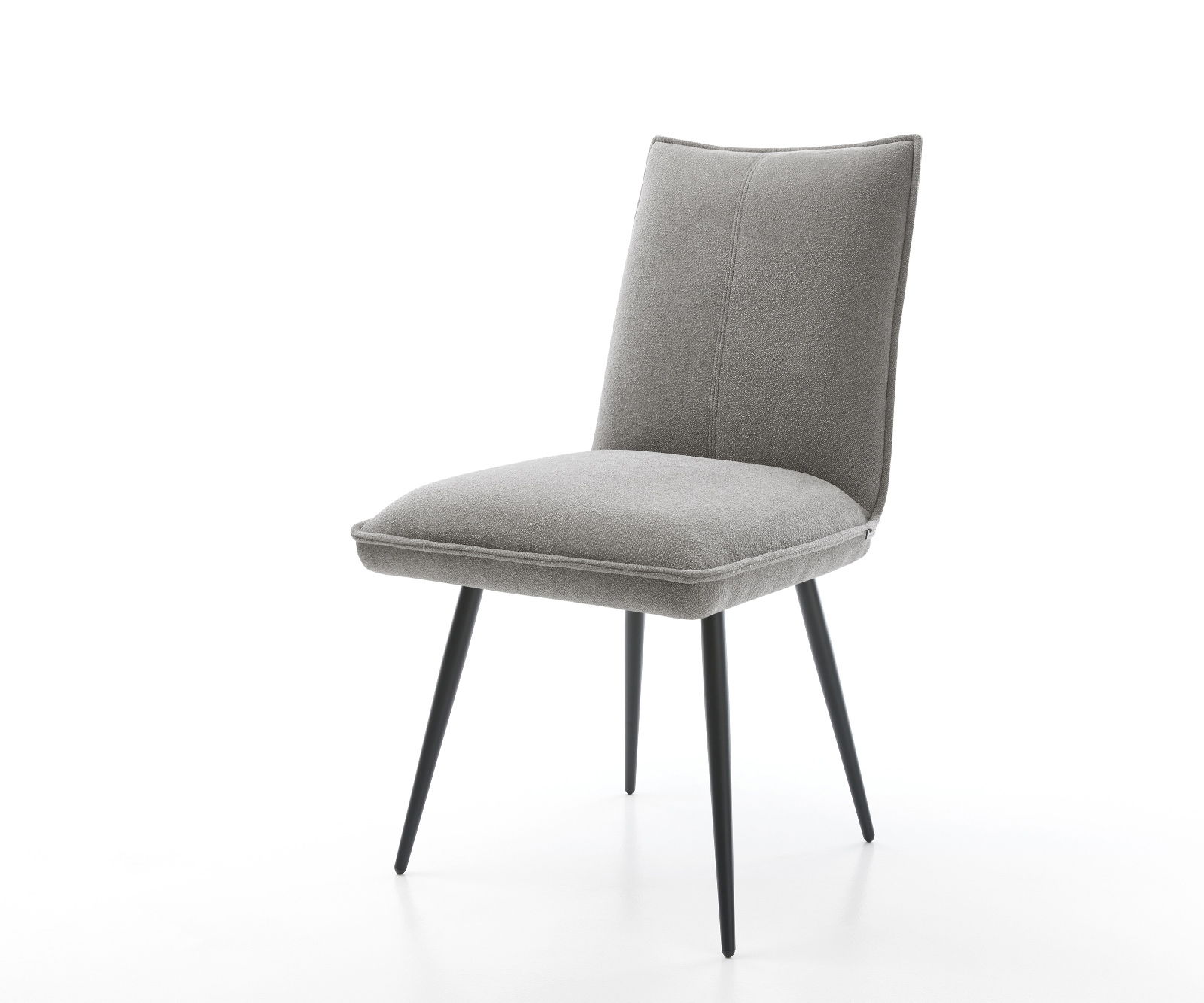 Étkezőszék Lelio-Flex strukturált szövet puha szürke 4 lábas kúpos fekete zsákrugós