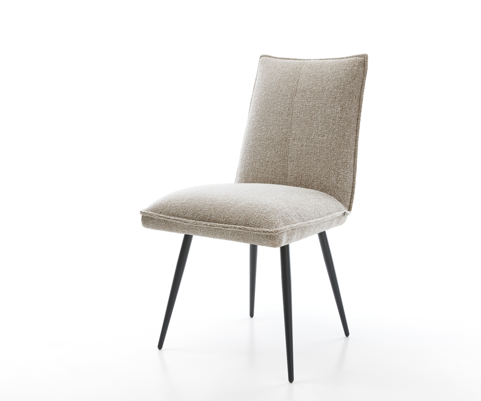 Étkezőszék Lelio-Flex szövött szövet puha bézs 4 láb kúpos fekete zsákrugó