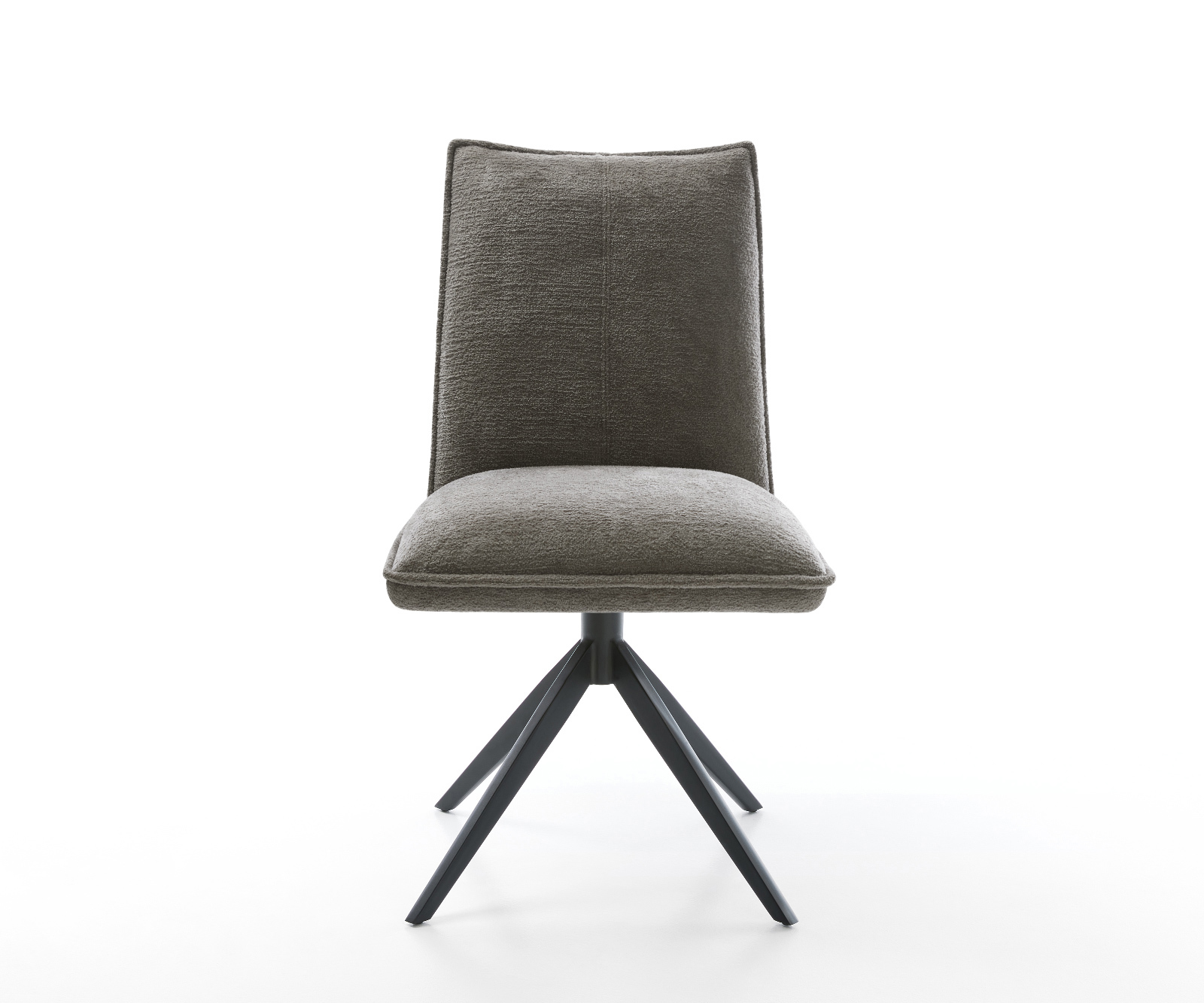 Étkezőszék Lelio-Flex bouclé puha sötét bézs kereszt láb széles fekete 360° forgatható billenő funkció zsákrugó - Image 2