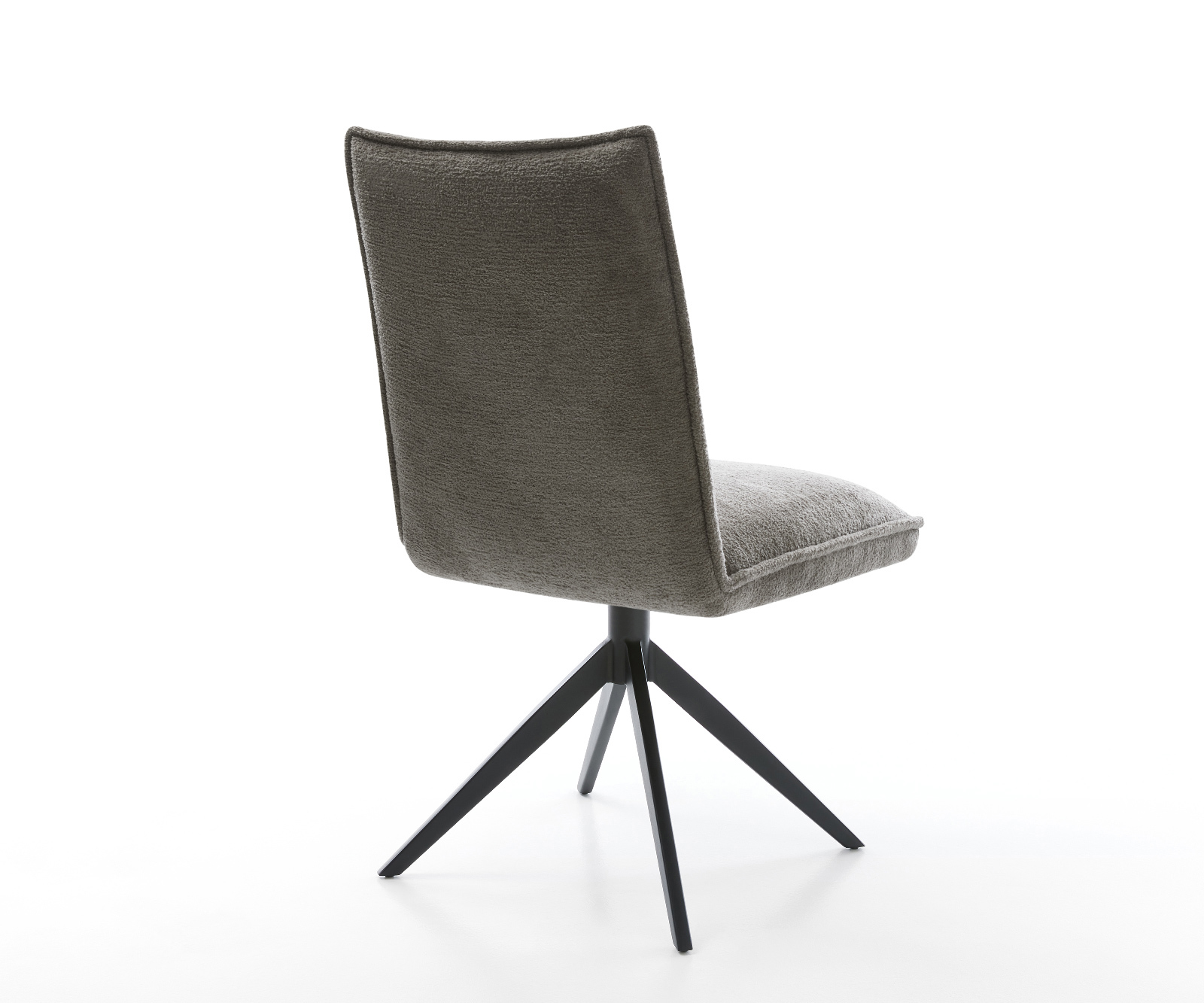 Étkezőszék Lelio-Flex bouclé puha sötét bézs kereszt láb széles fekete 360° forgatható billenő funkció zsákrugó - Image 5