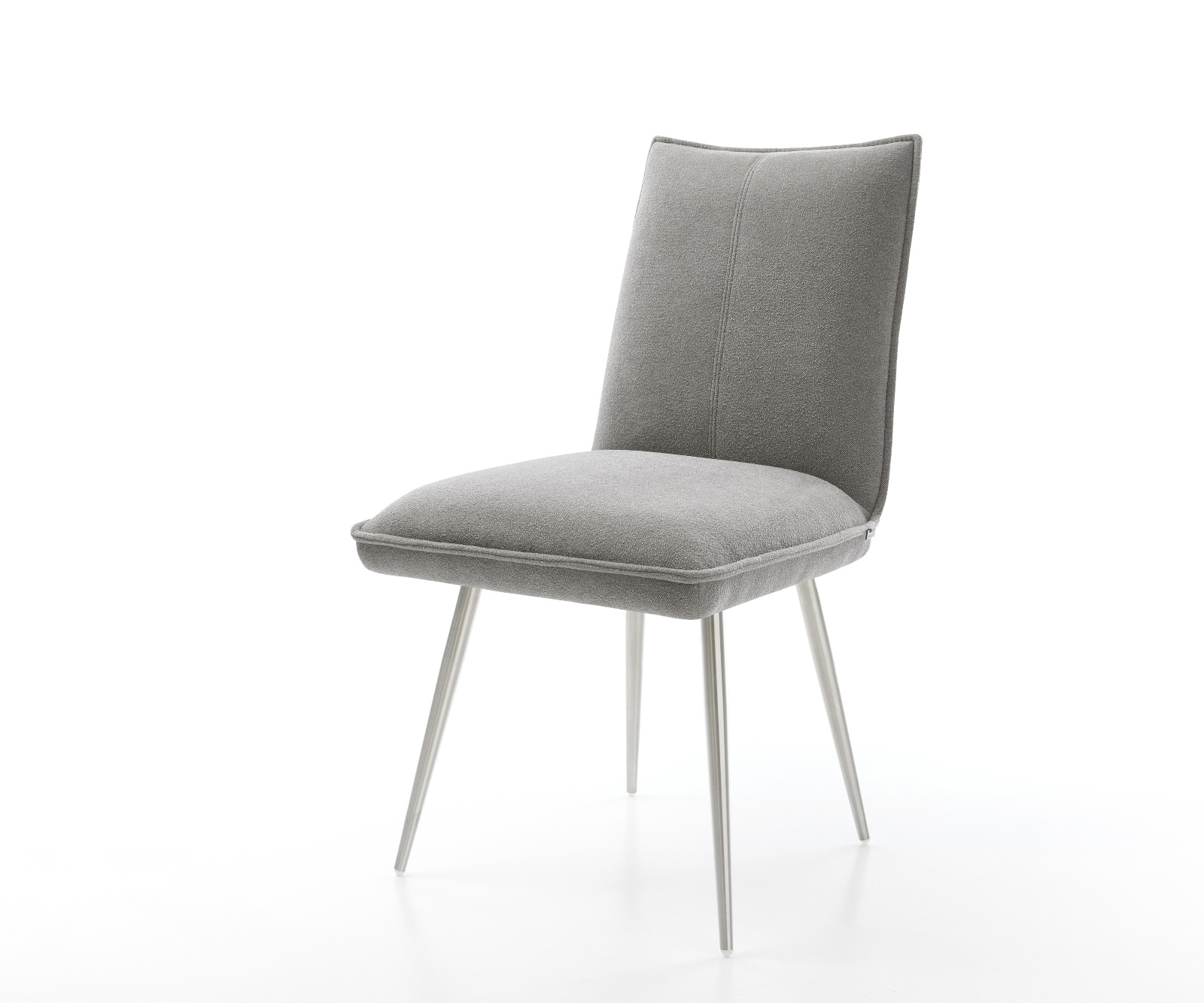 Étkezőszék Lelio-Flex strukturált szövet puha szürke 4 láb kúpos rozsdamentes acél zsákrugó
