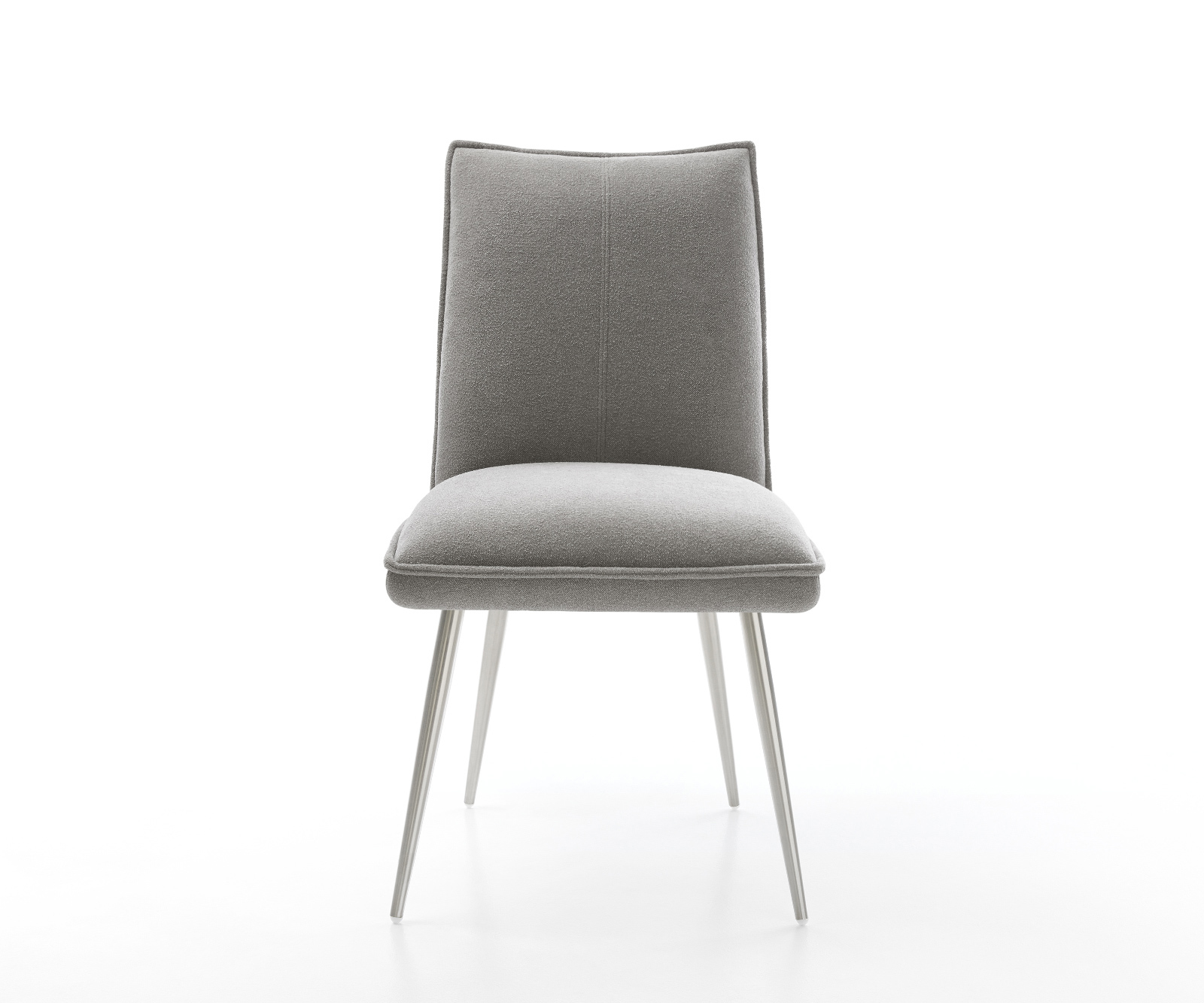 Étkezőszék Lelio-Flex strukturált szövet puha szürke 4 láb kúpos rozsdamentes acél zsákrugó - Image 2
