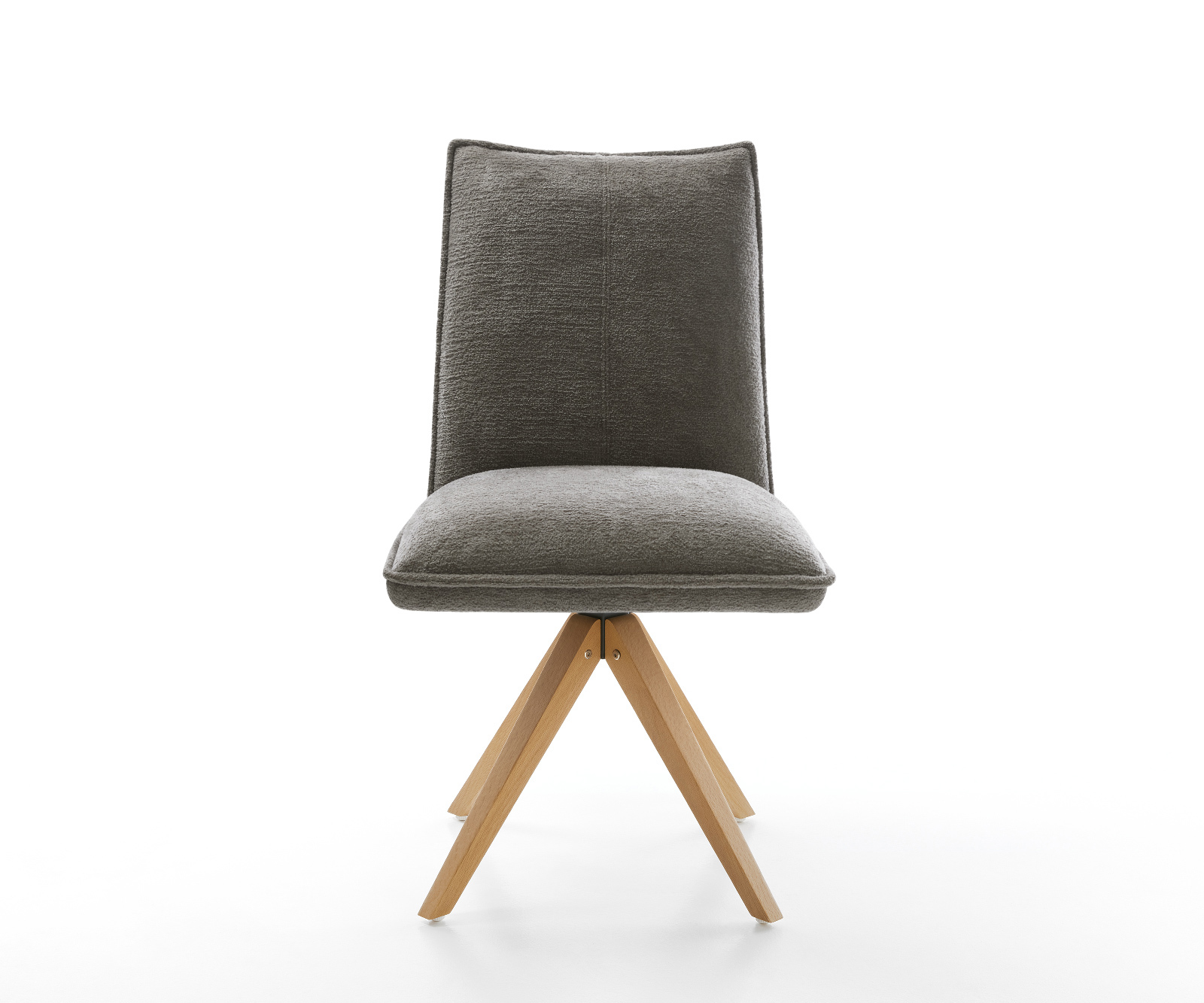 Étkezőszék Lelio-Flex bouclé puha sötét bézs fa láb szögletes természetes 180° forgatható zsákrugós - Image 2