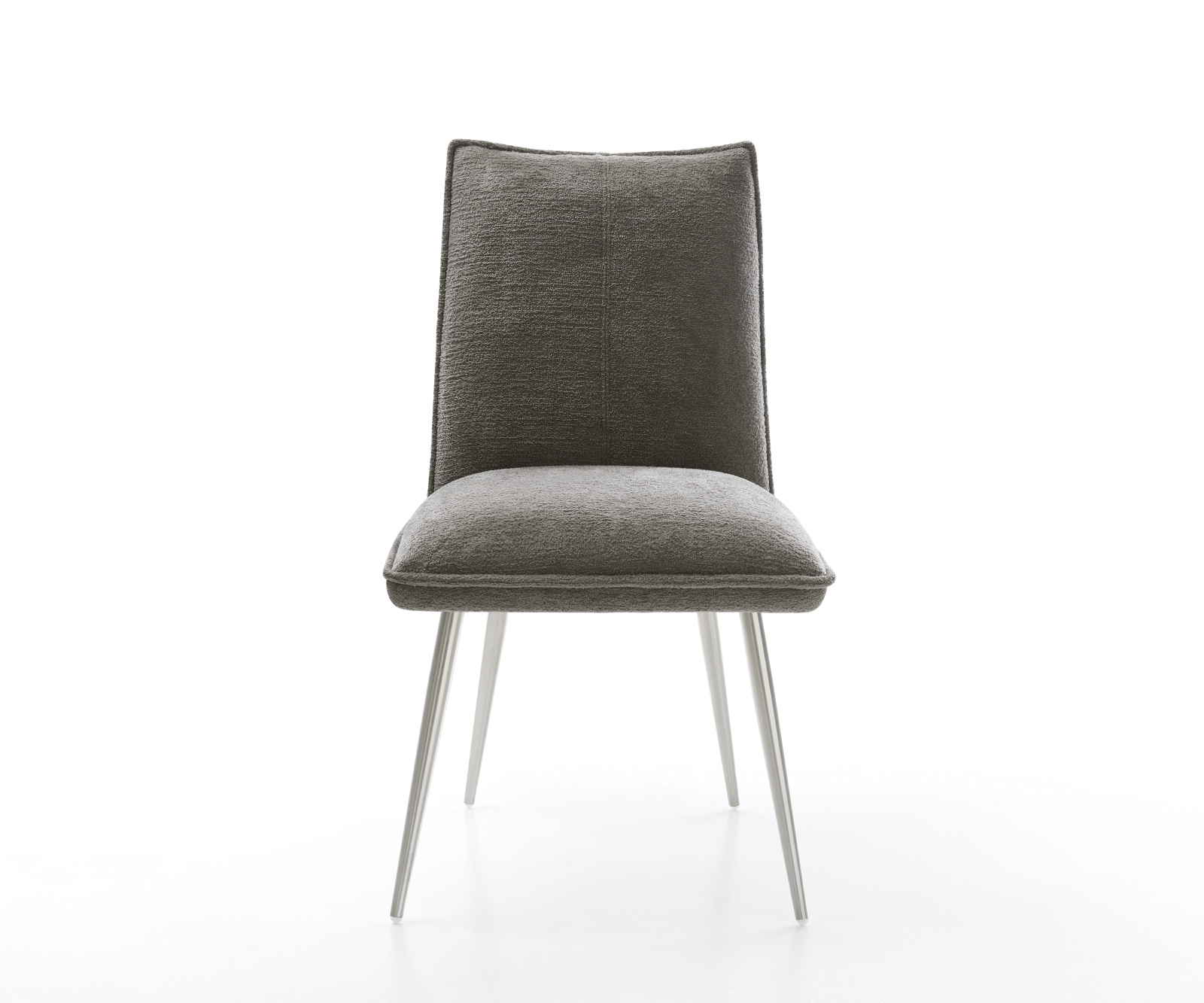 Étkezőszék Lelio-Flex bouclé puha sötét bézs 4 láb kúpos rozsdamentes acél zsákrugó - Image 2