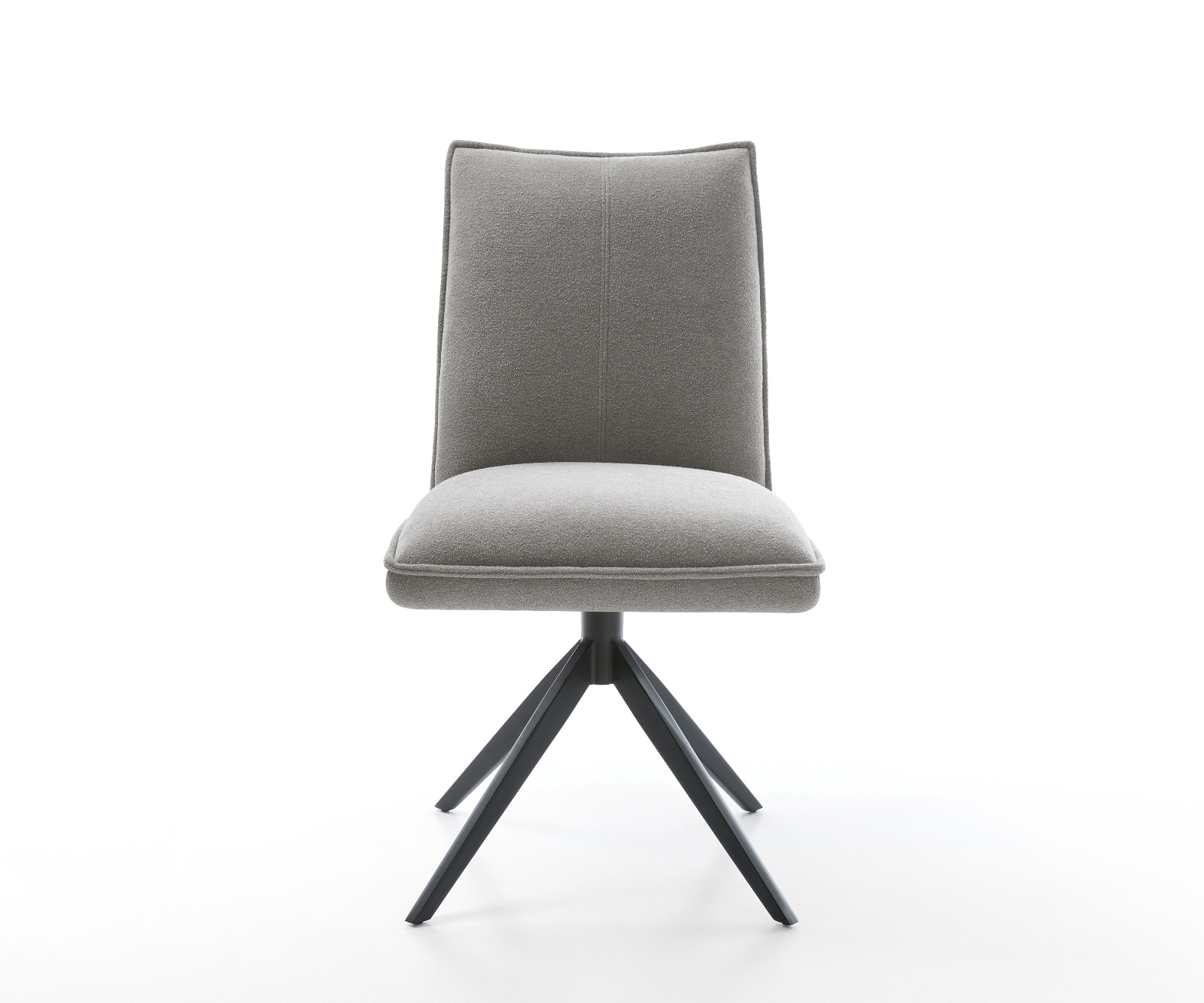 Étkezőszék Lelio-Flex strukturált szövet puha szürke kereszt láb széles fekete 360°-ban forgatható billenő funkció zsákrugós matrac - Image 2