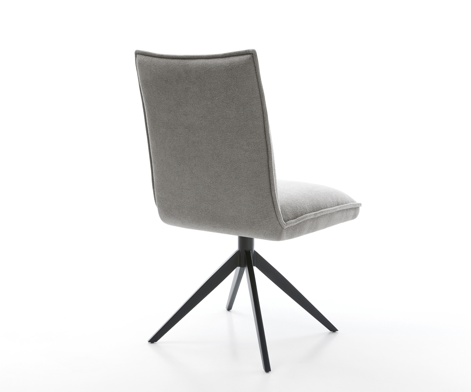 Étkezőszék Lelio-Flex strukturált szövet puha szürke kereszt láb széles fekete 360°-ban forgatható billenő funkció zsákrugós matrac - Image 5