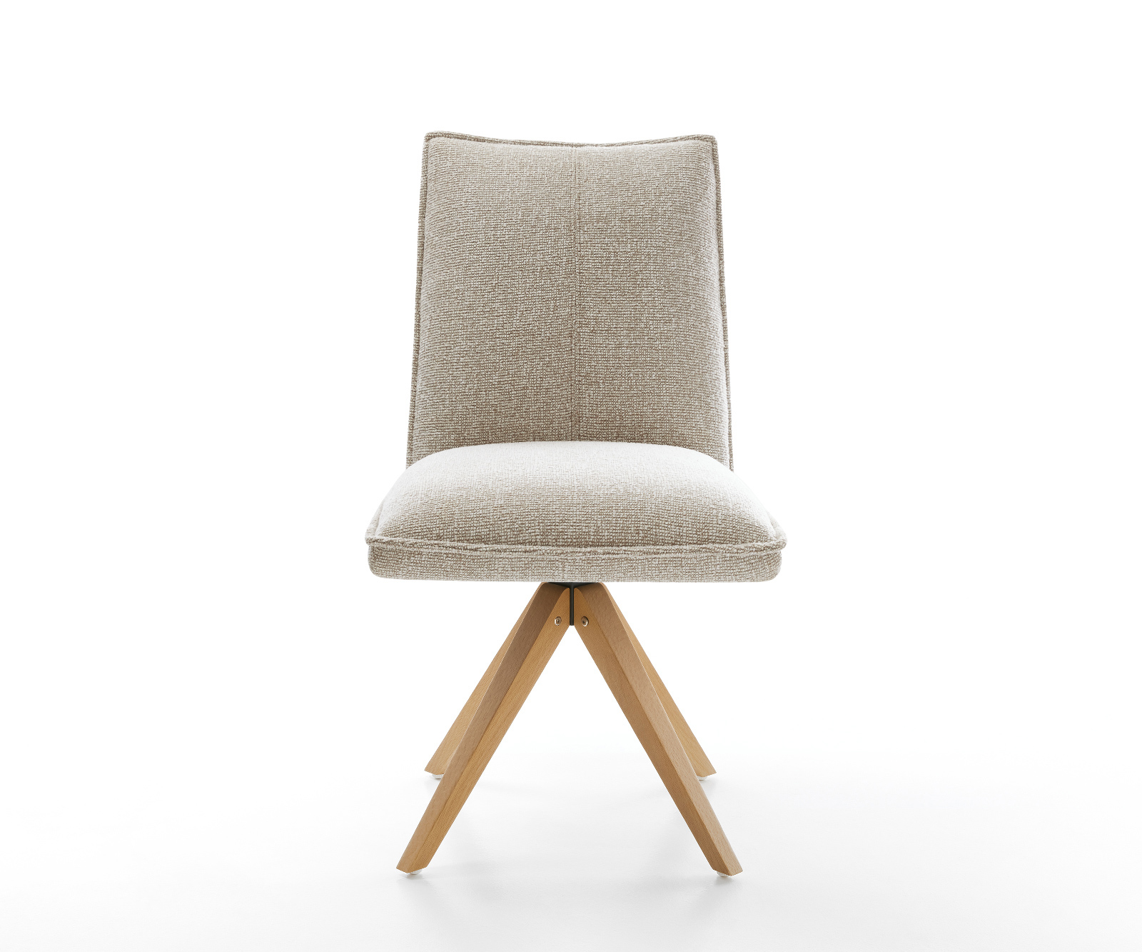 Étkezőszék Lelio-Flex szövött szövet puha bézs fa láb szögletes természetes 180° forgatható zsákrugó - Image 2