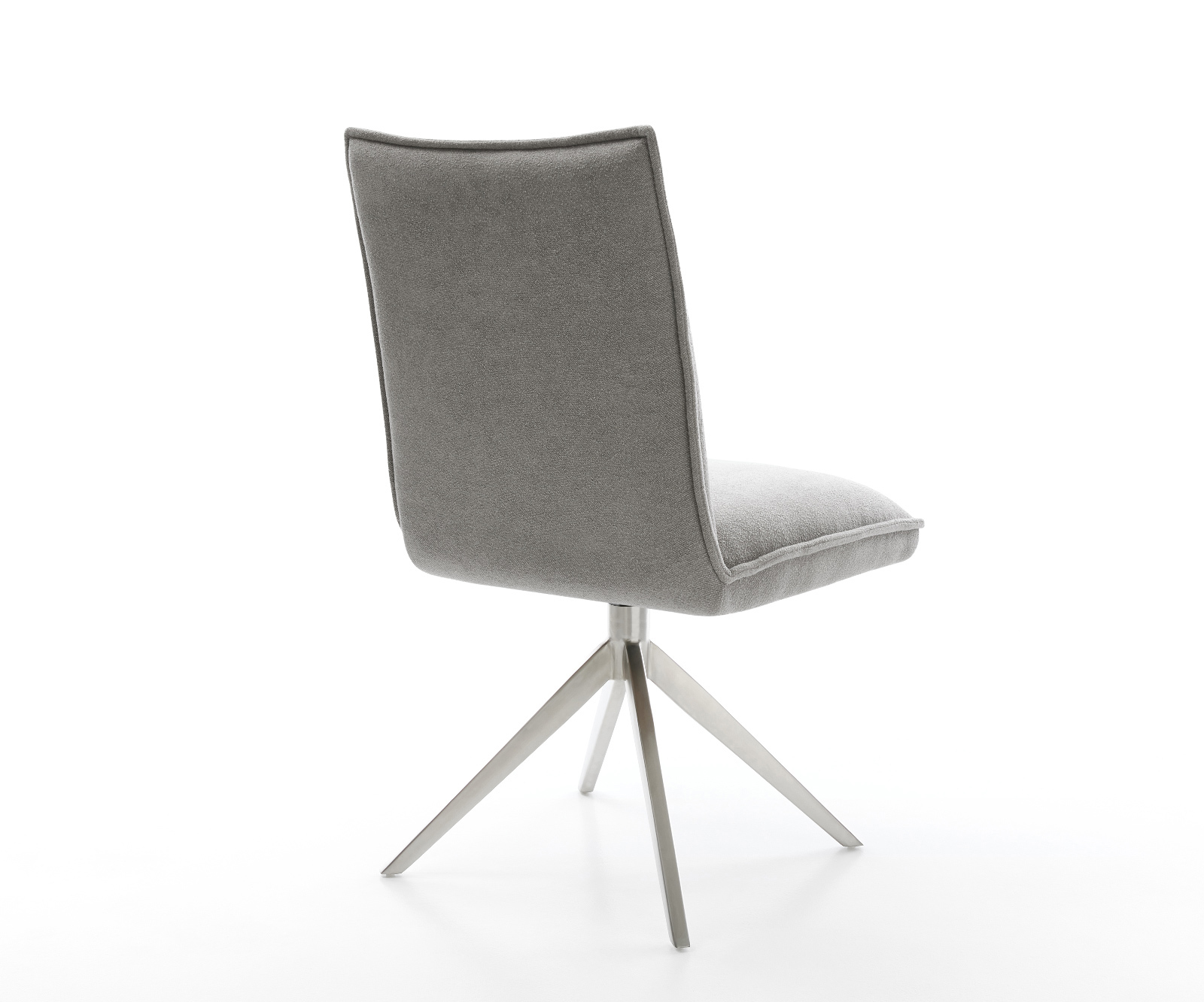 Étkezőszék Lelio-Flex strukturált szövet puha szürke kereszt láb széles rozsdamentes acél 360° forgatható billenő zsákrugó - Image 5