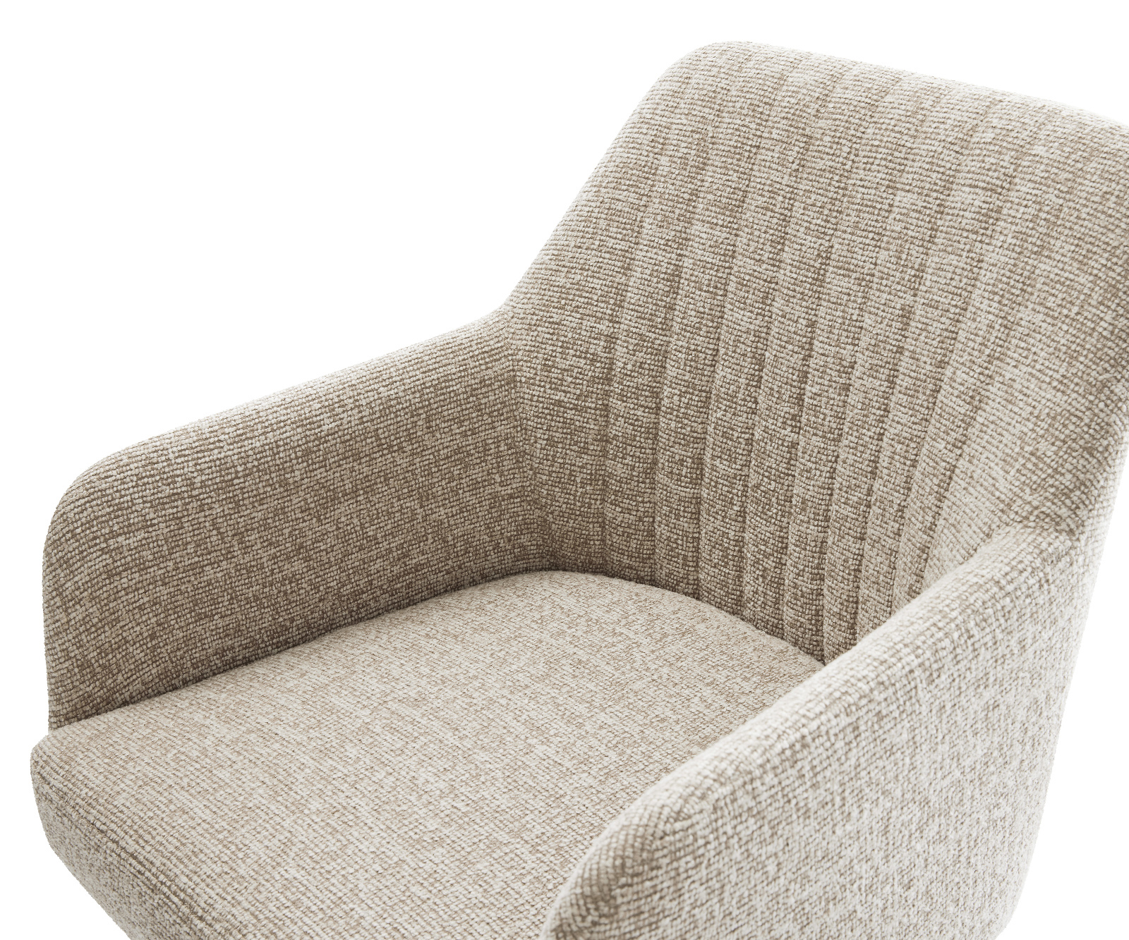 Étkezőszék Greg-Flex szövött szövet puha bézs kereszt láb széles fekete 360° forgatható billenő zsákrugó - Image 4