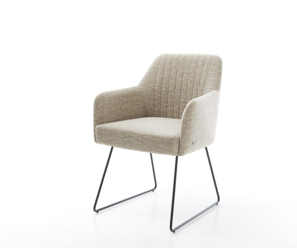 Étkezőszék Greg-Flex szövött szövet puha bézs vékony láb fekete zsákrugó