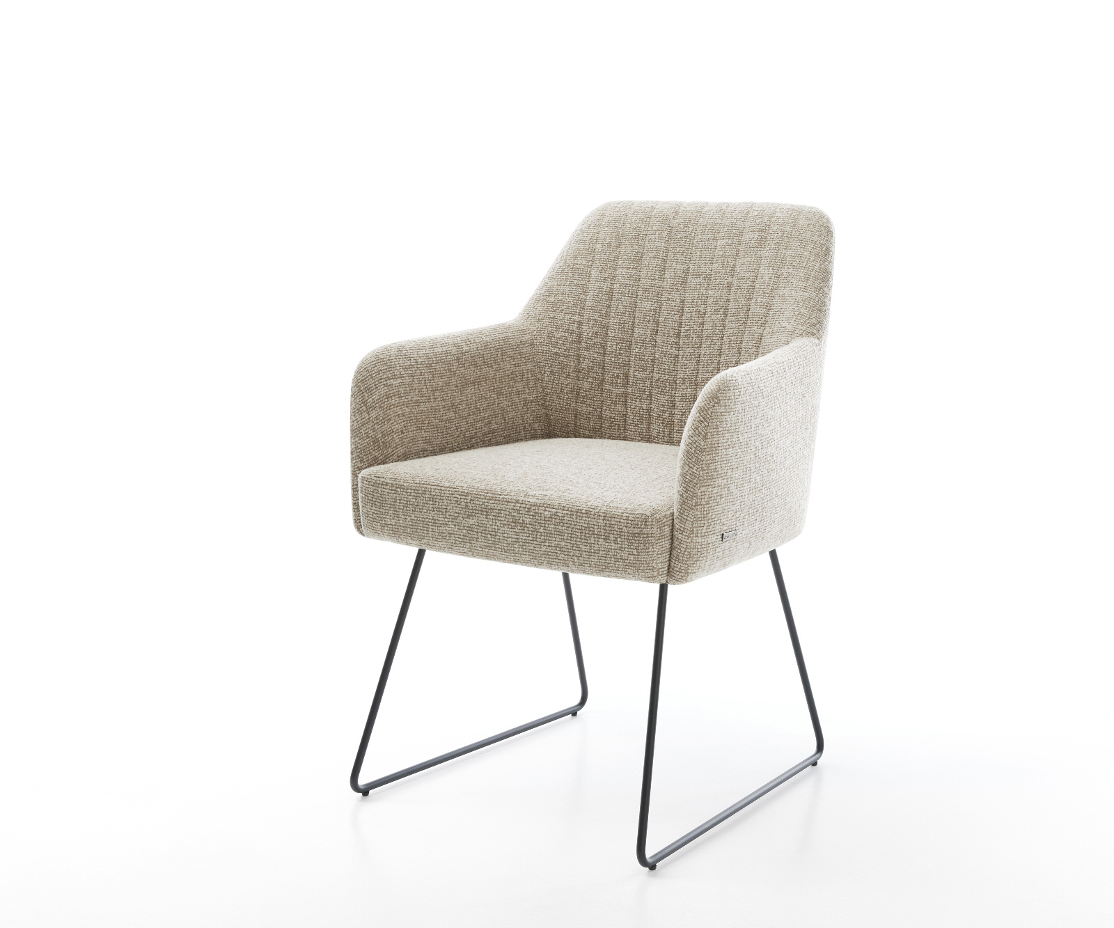 Étkezőszék Greg-Flex szövött szövet puha bézs vékony láb fekete zsákrugó