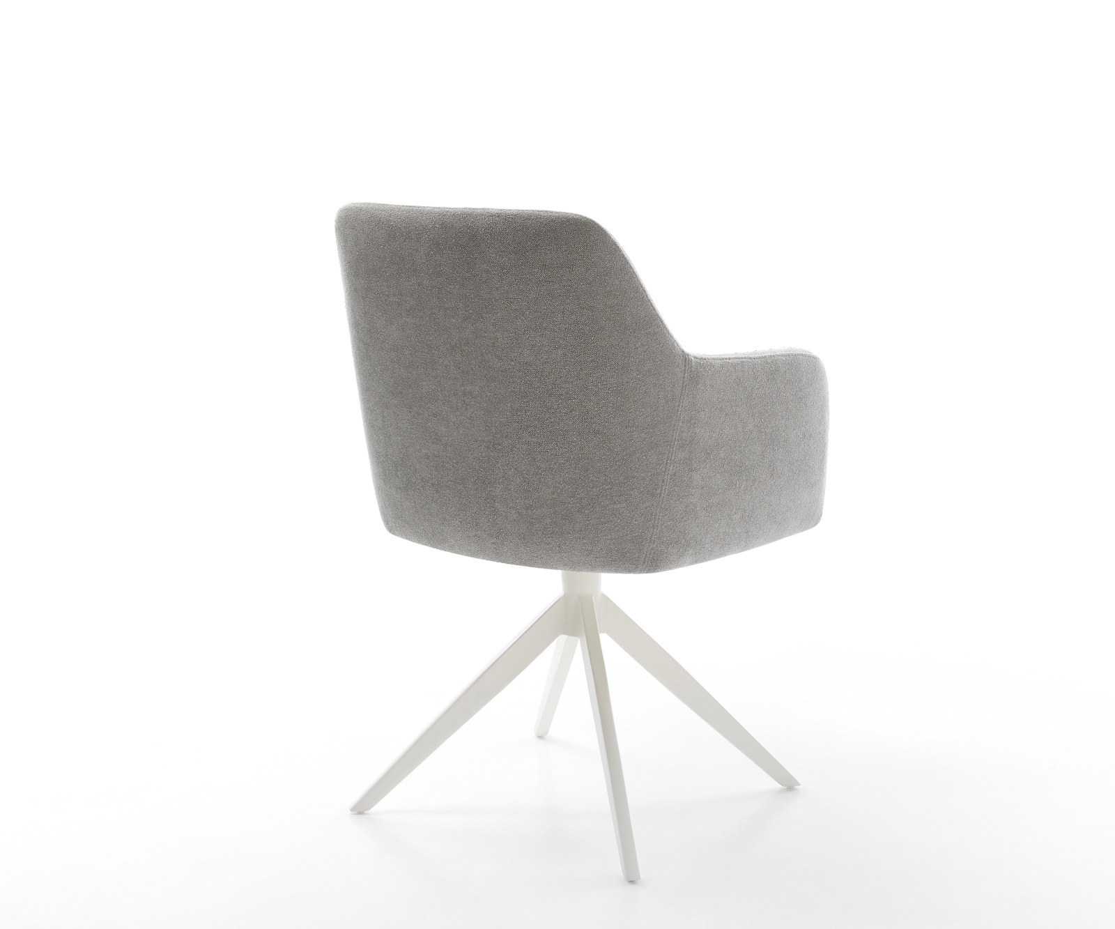 Étkezőszék Greg-Flex strukturált szövet puha szürke kereszt láb széles fehér 360° forgatható billenő zsákrugós matrac - Image 5