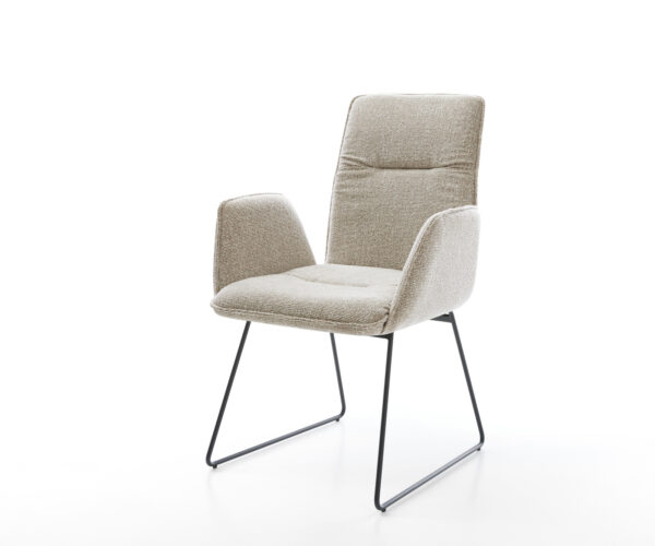 Étkezőszék Vinja-Flex szövött szövet puha bézs vékony láb fekete