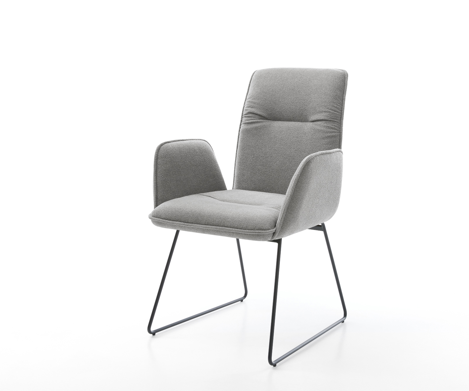 Étkezőszék Vinja-Flex strukturált szövet puha szürke vékony láb fekete