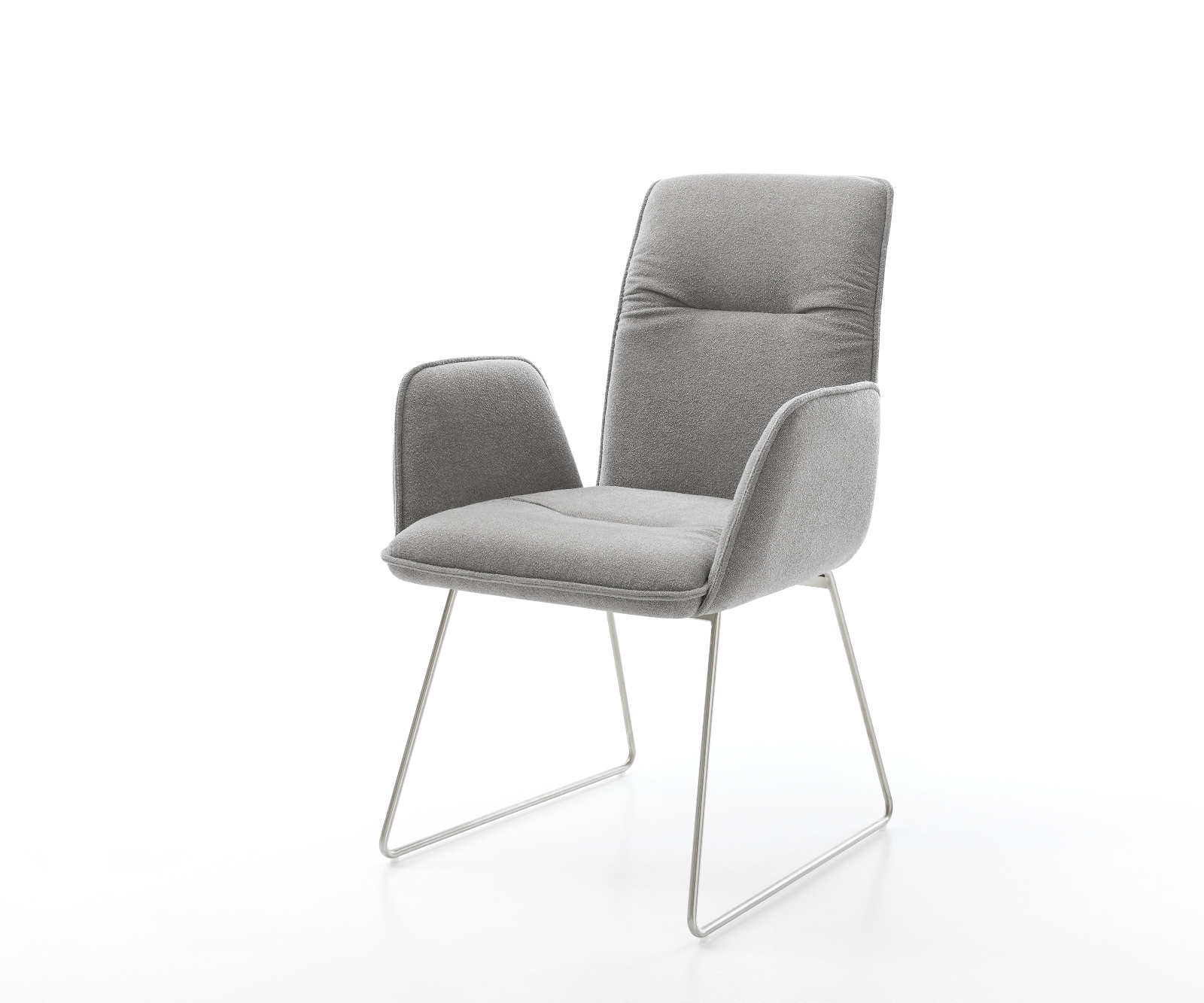 Étkezőszék Vinja-Flex strukturált szövet puha szürke vékony láb rozsdamentes acél