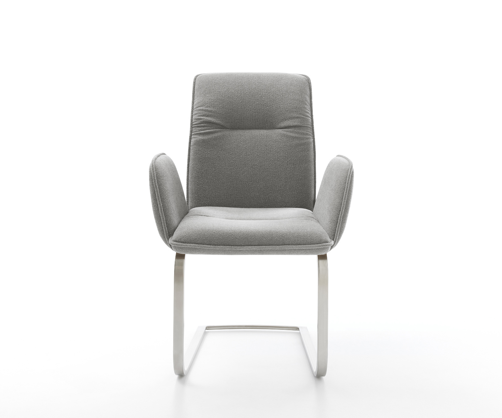 Étkezőszék Vinja-Flex strukturált szövet puha szürke konzolos lapos rozsdamentes acél - Image 2