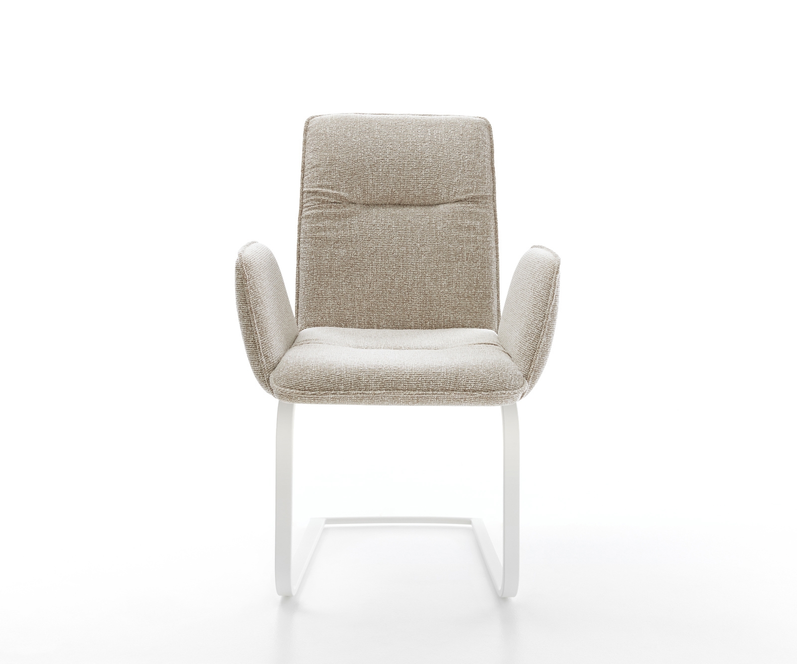 Étkezőszék Vinja-Flex szövött szövet puha bézs konzolos lapos fehér - Image 2