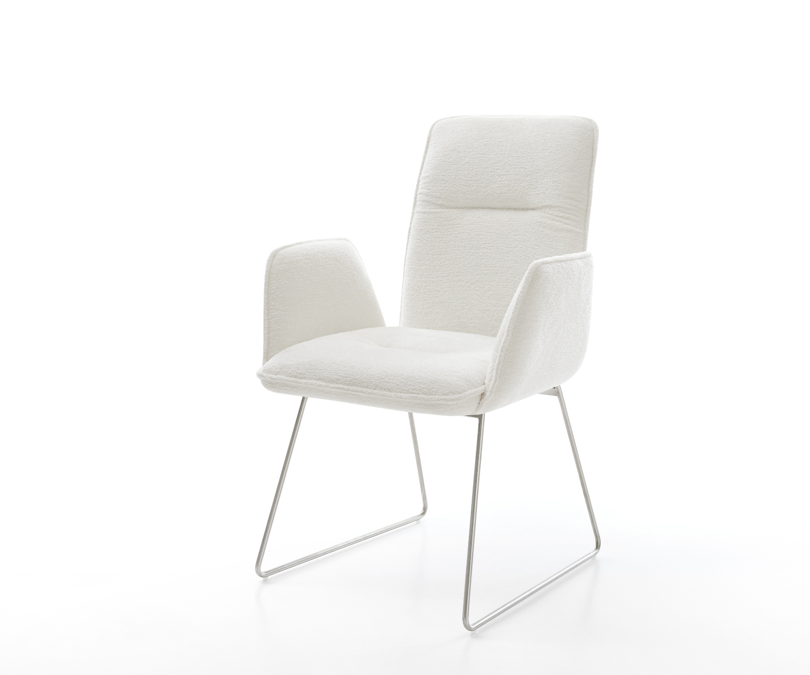 Étkezőszék Vinja-Flex bouclé puha bézs vékony láb rozsdamentes acél