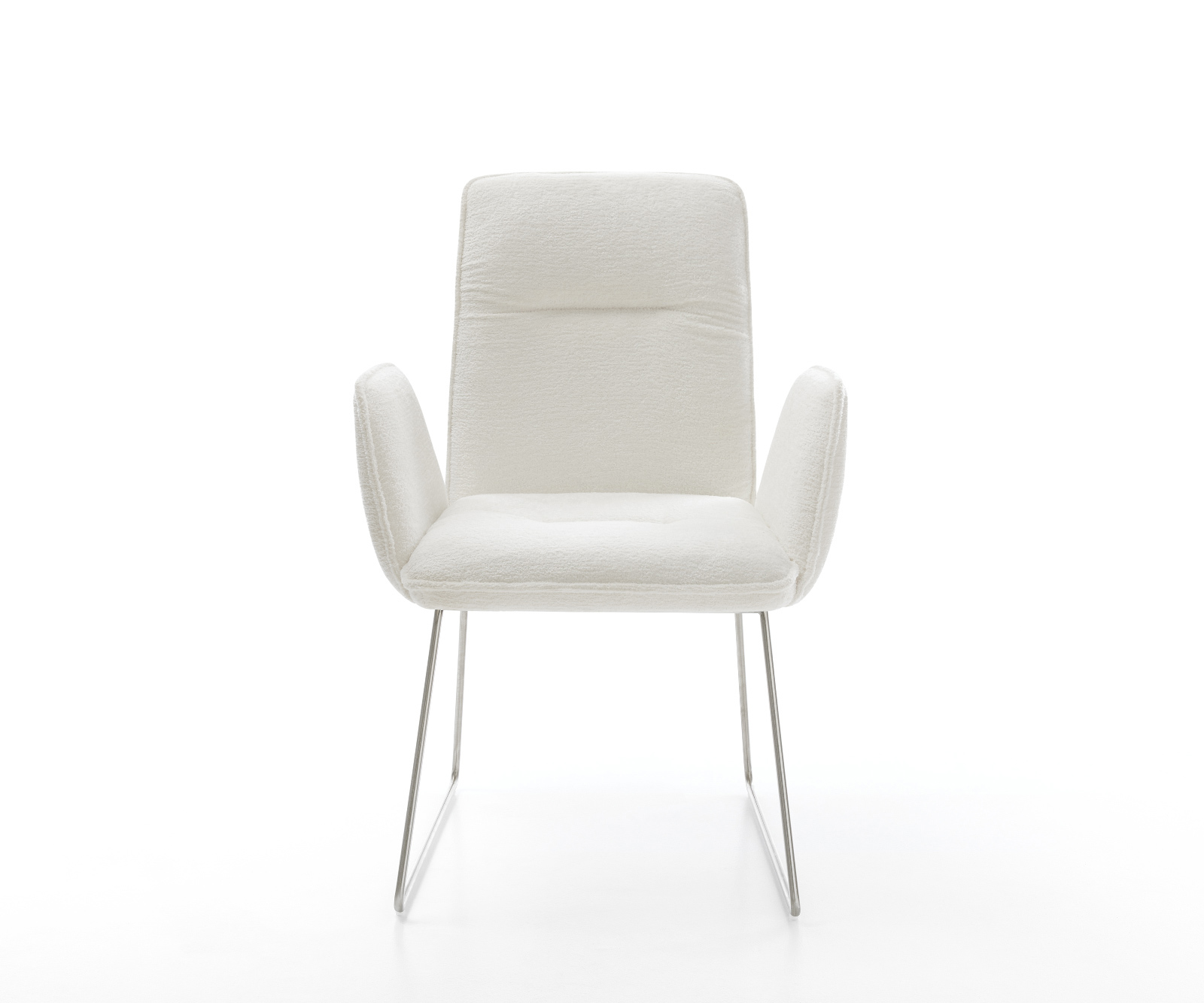 Étkezőszék Vinja-Flex bouclé puha bézs vékony láb rozsdamentes acél - Image 2