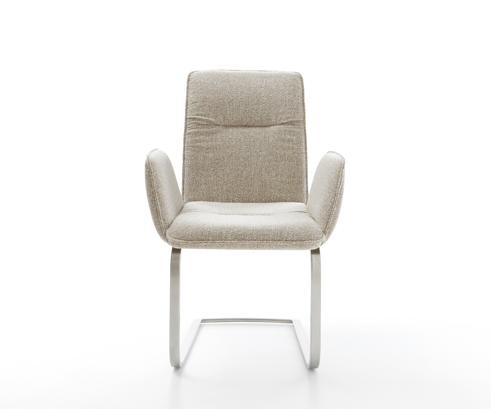 Étkezőszék Vinja-Flex mikroszálas puha bézs konzolos lapos rozsdamentes acél láb - Image 2