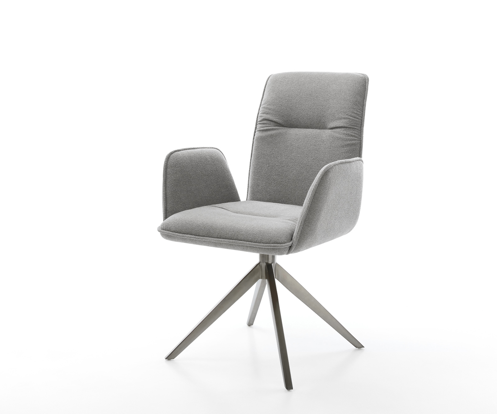 Étkezőszék Vinja-Flex strukturált szövet puha szürke kereszt láb széles grafit 360°-ban forgatható billenő funkció