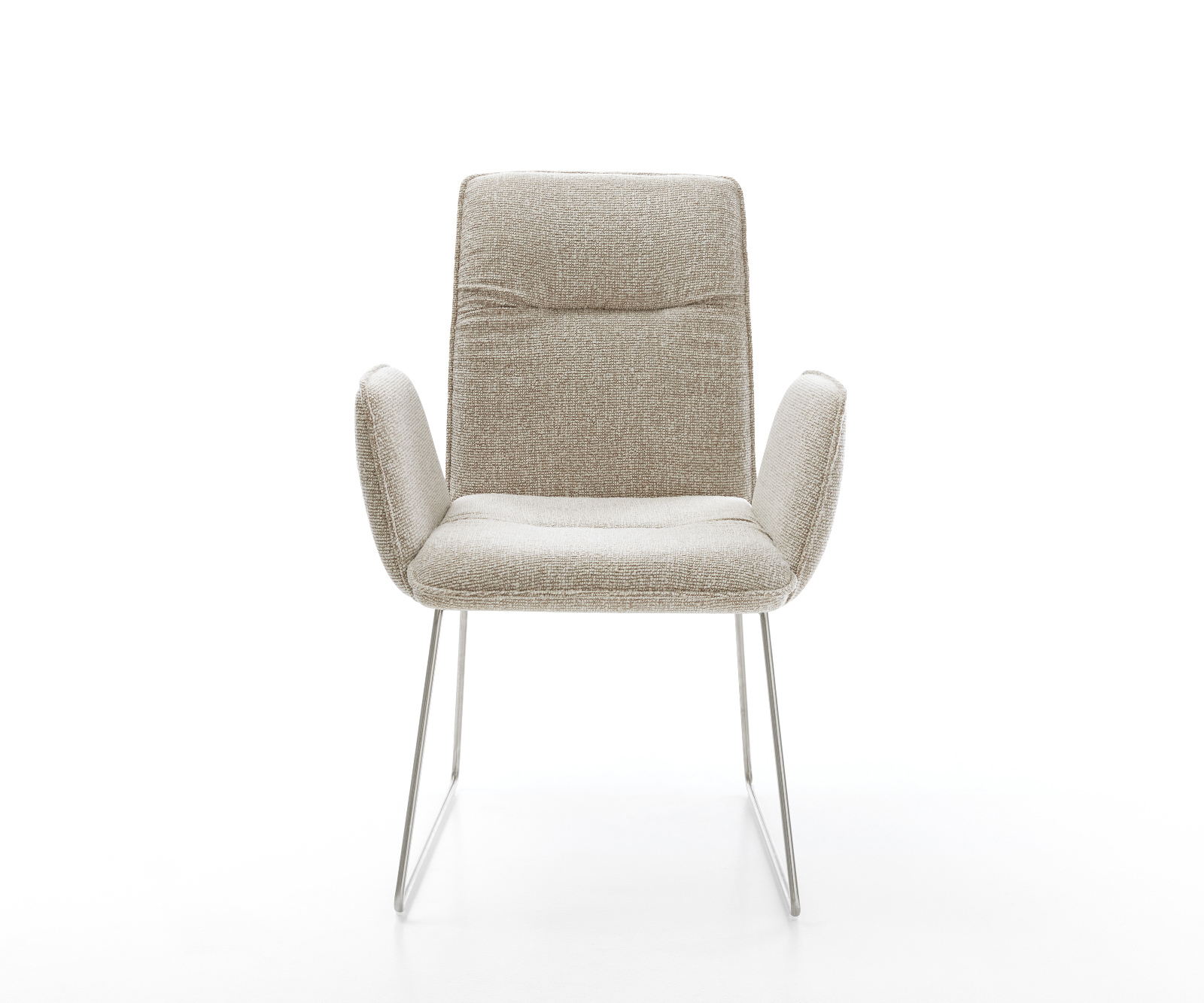 Étkezőszék Vinja-Flex szövött szövet puha bézs vékony láb rozsdamentes acél - Image 2