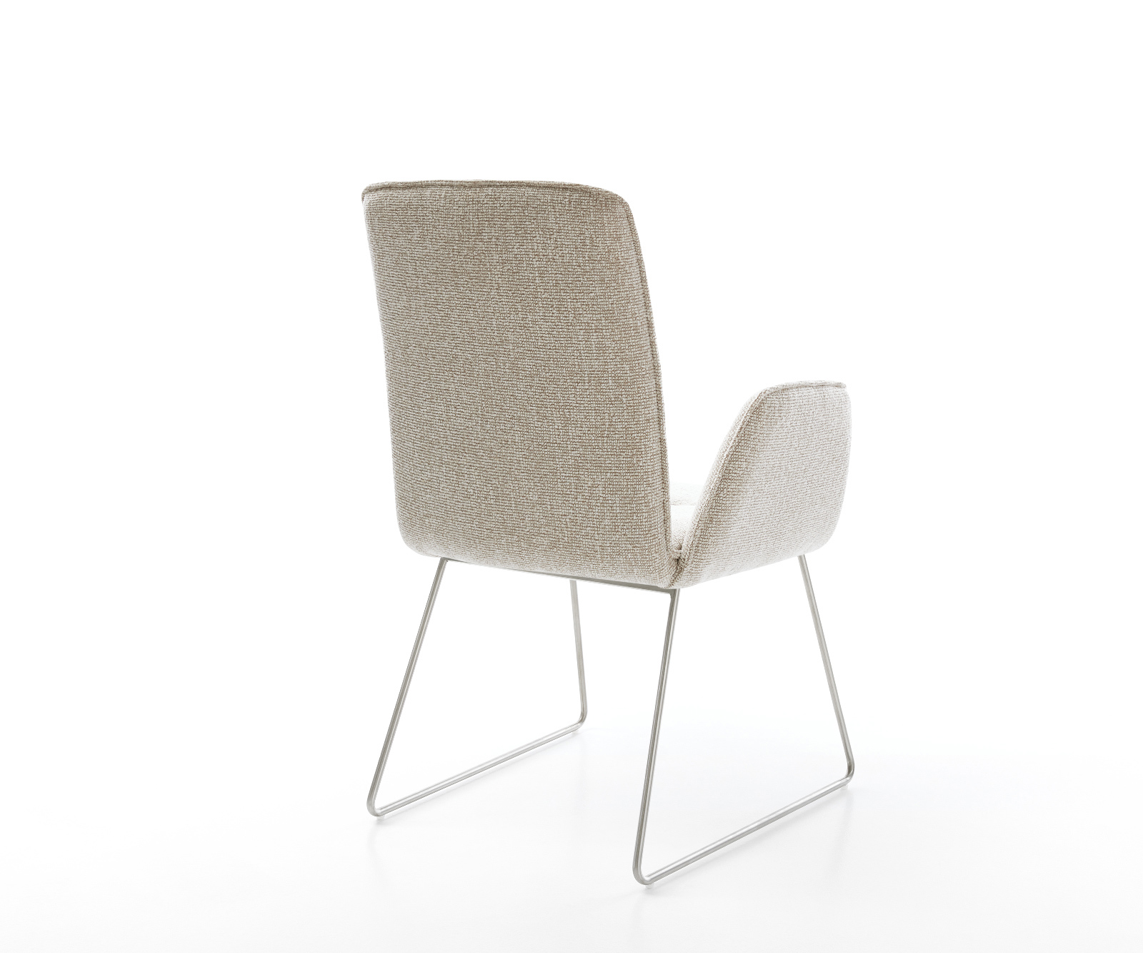 Étkezőszék Vinja-Flex szövött szövet puha bézs vékony láb rozsdamentes acél - Image 5