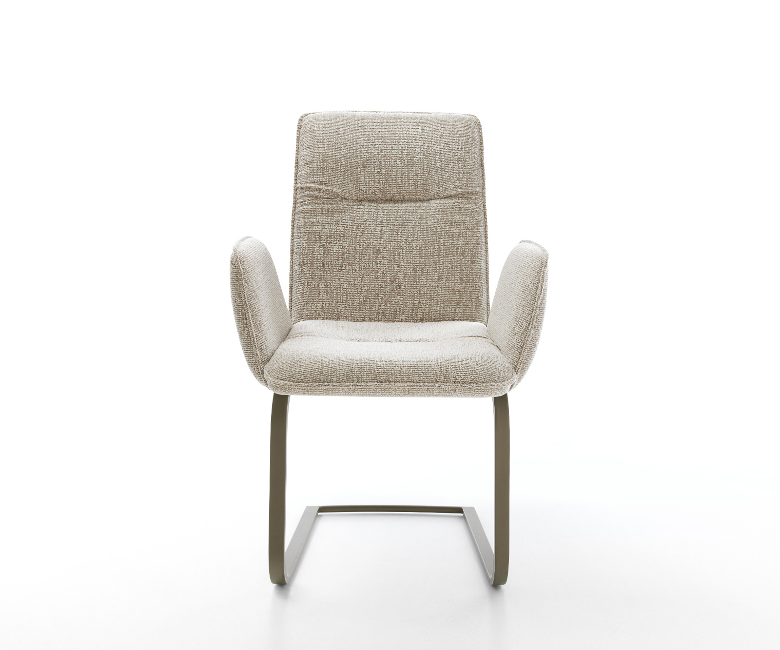 Étkezőszék Vinja-Flex szövött szövet puha bézs konzolos lapos láb titán színű - Image 2