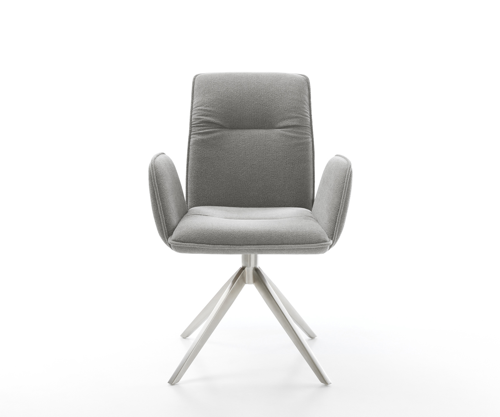 Étkezőszék Vinja-Flex strukturált szövet puha szürke kereszt láb széles rozsdamentes acél 360° forgatható billenő funkció - Image 2