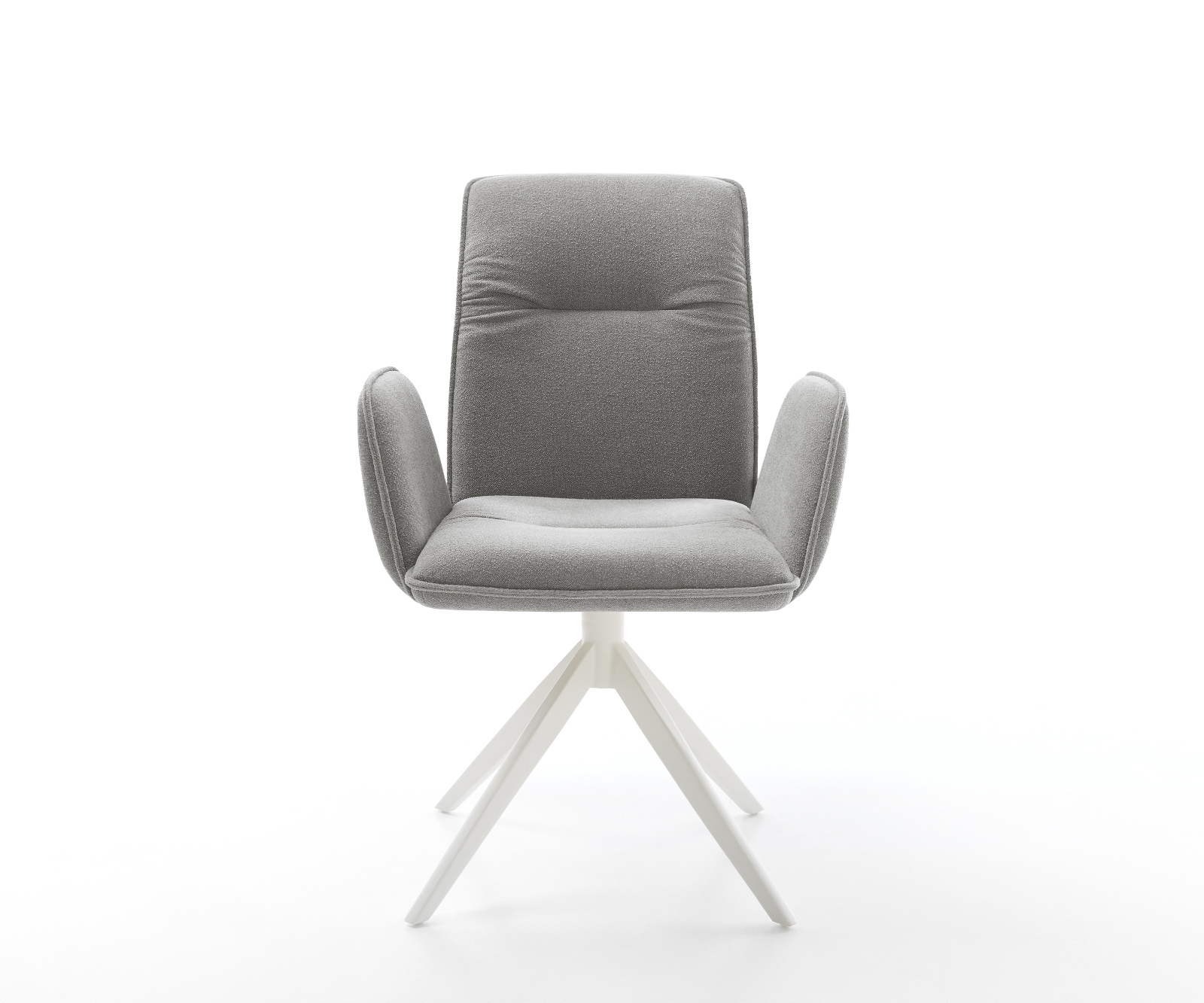Étkezőszék Vinja-Flex strukturált szövet puha szürke kereszt láb széles fehér 360°-ban forgatható billenő funkció - Image 2