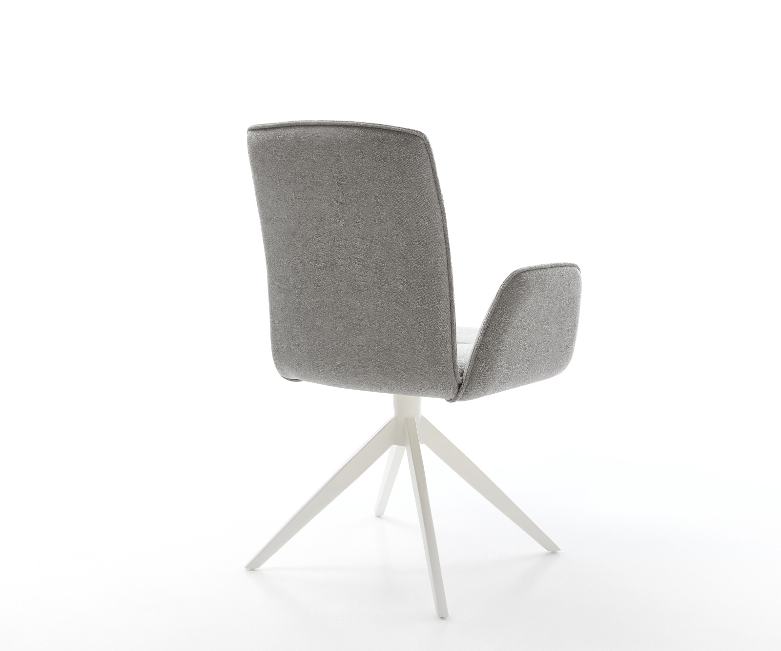 Étkezőszék Vinja-Flex strukturált szövet puha szürke kereszt láb széles fehér 360°-ban forgatható billenő funkció - Image 5