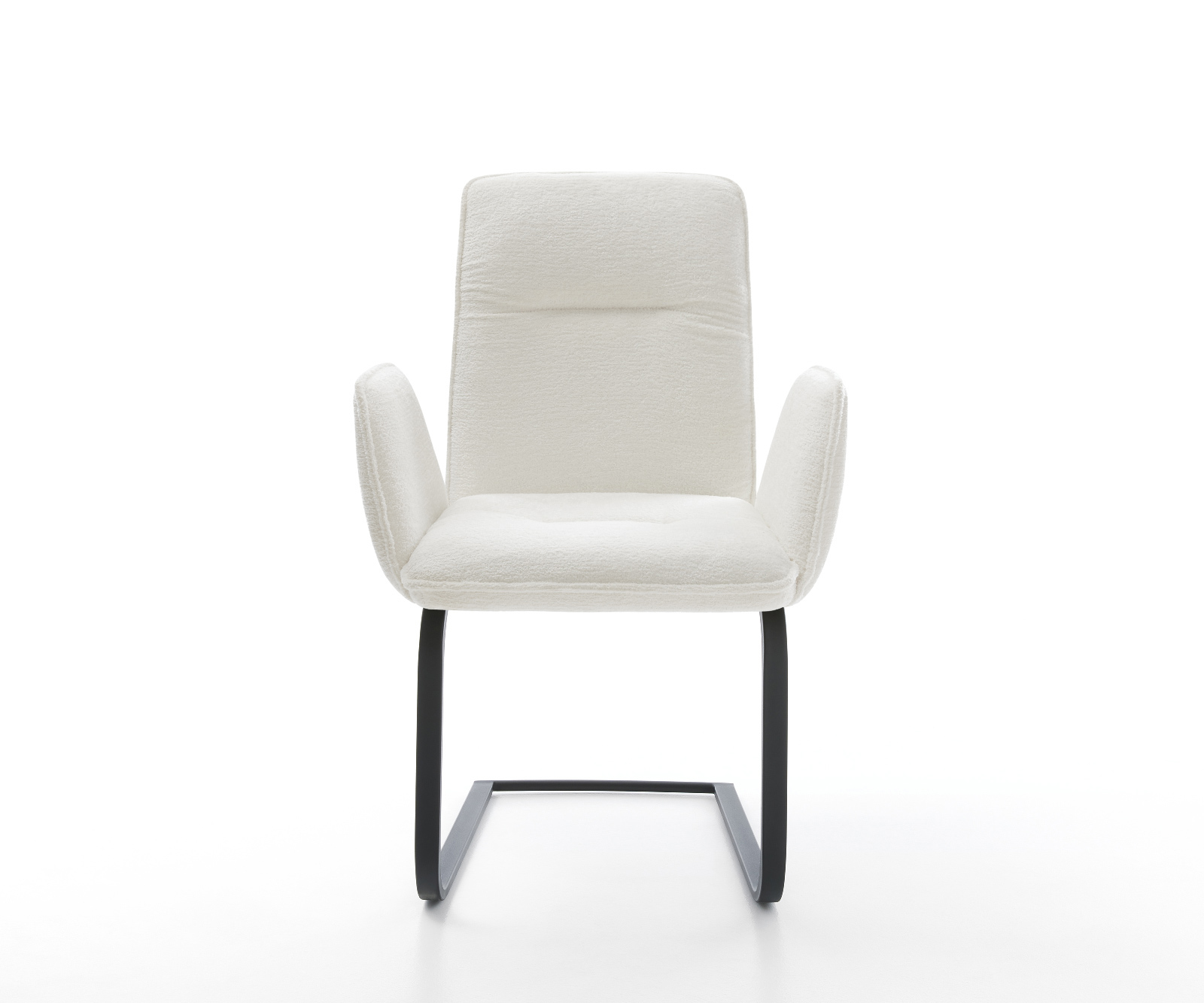 Étkezőszék Vinja-Flex bouclé puha bézs étkezőszék lapos fekete - Image 2