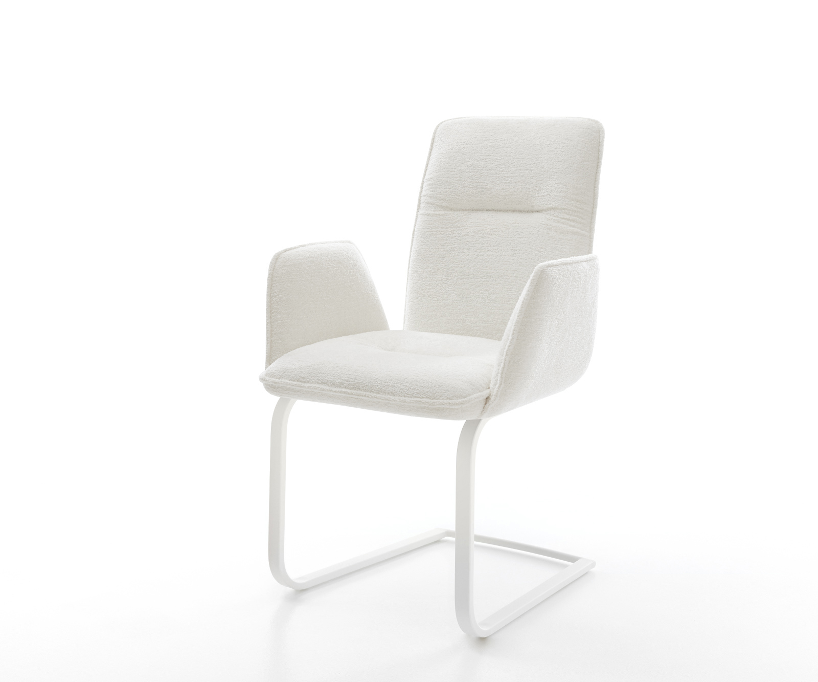 Étkezőszék Vinja-Flex bouclé puha bézs étkezőszék lapos fehér