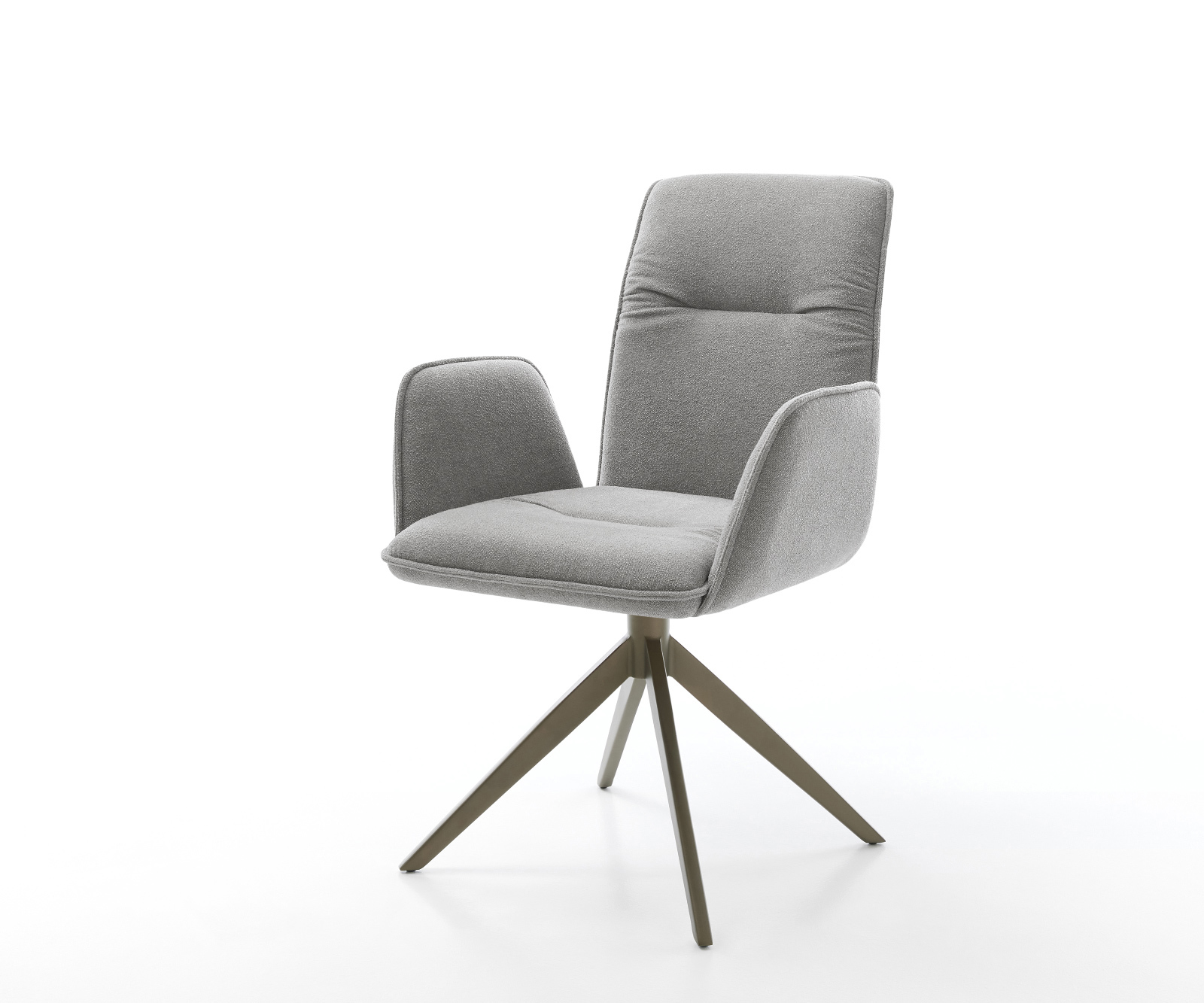 Étkezőszék Vinja-Flex strukturált szövet puha szürke kereszt láb széles titán színű hatvan fokban forgatható billenő funkció