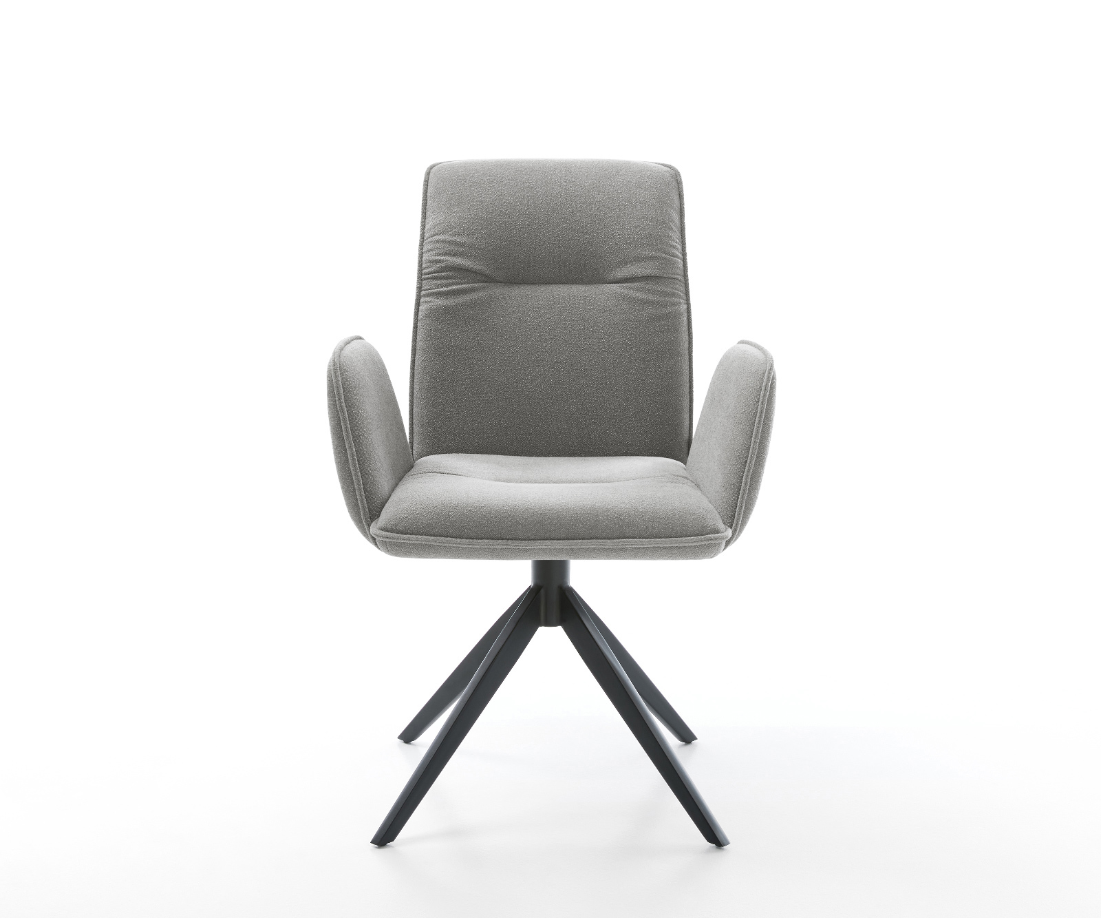 Étkezőszék Vinja-Flex strukturált szövet puha szürke kereszt láb széles fekete 360° forgatható billenő funkció - Image 2