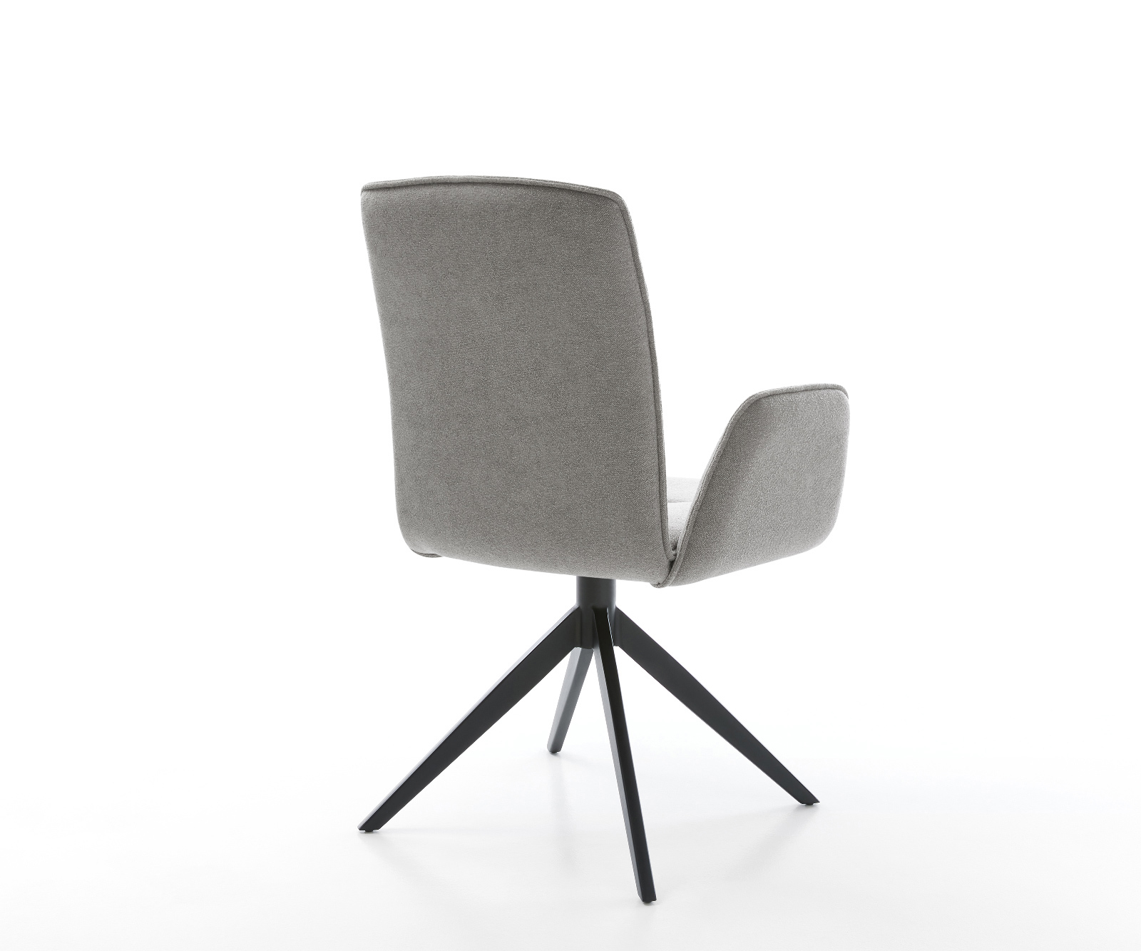 Étkezőszék Vinja-Flex strukturált szövet puha szürke kereszt láb széles fekete 360° forgatható billenő funkció - Image 5