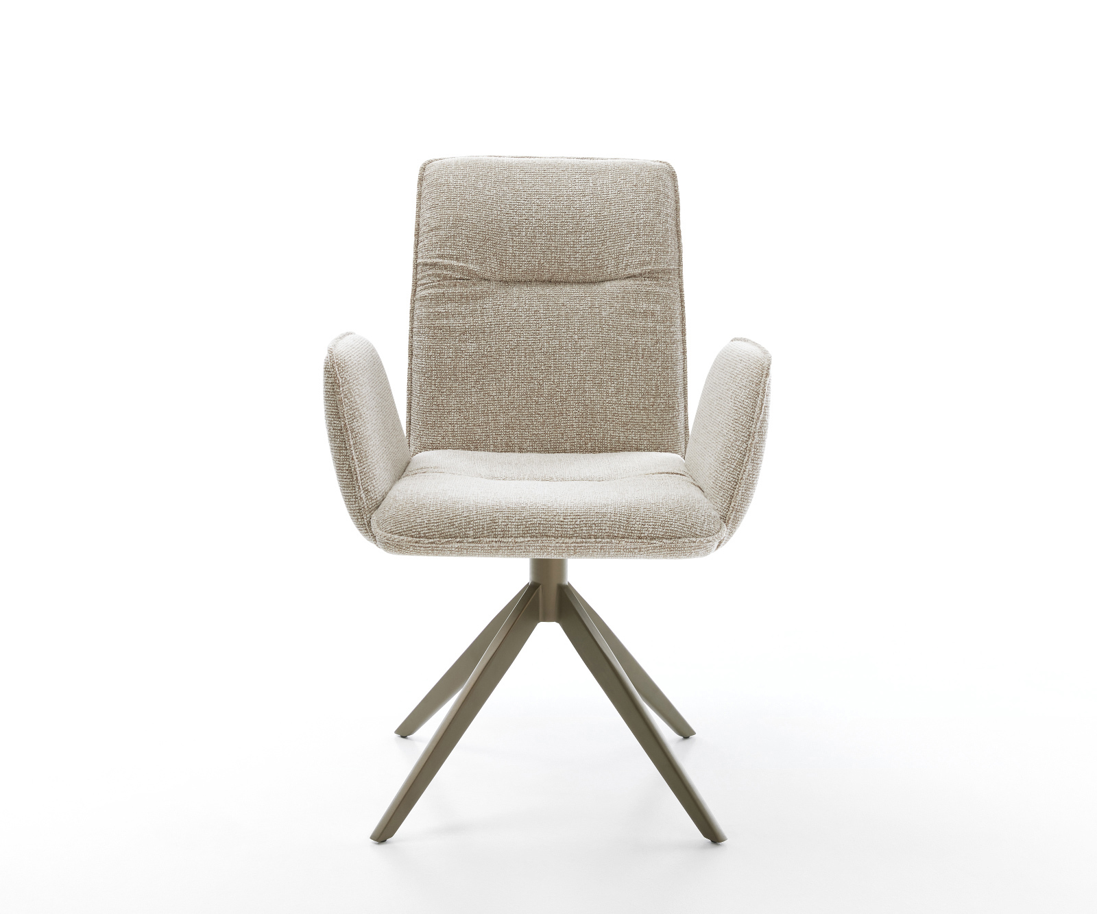 Étkezőszék Vinja-Flex szövött szövet puha bézs kereszt láb széles titán színű 360° forgatható billenő - Image 2