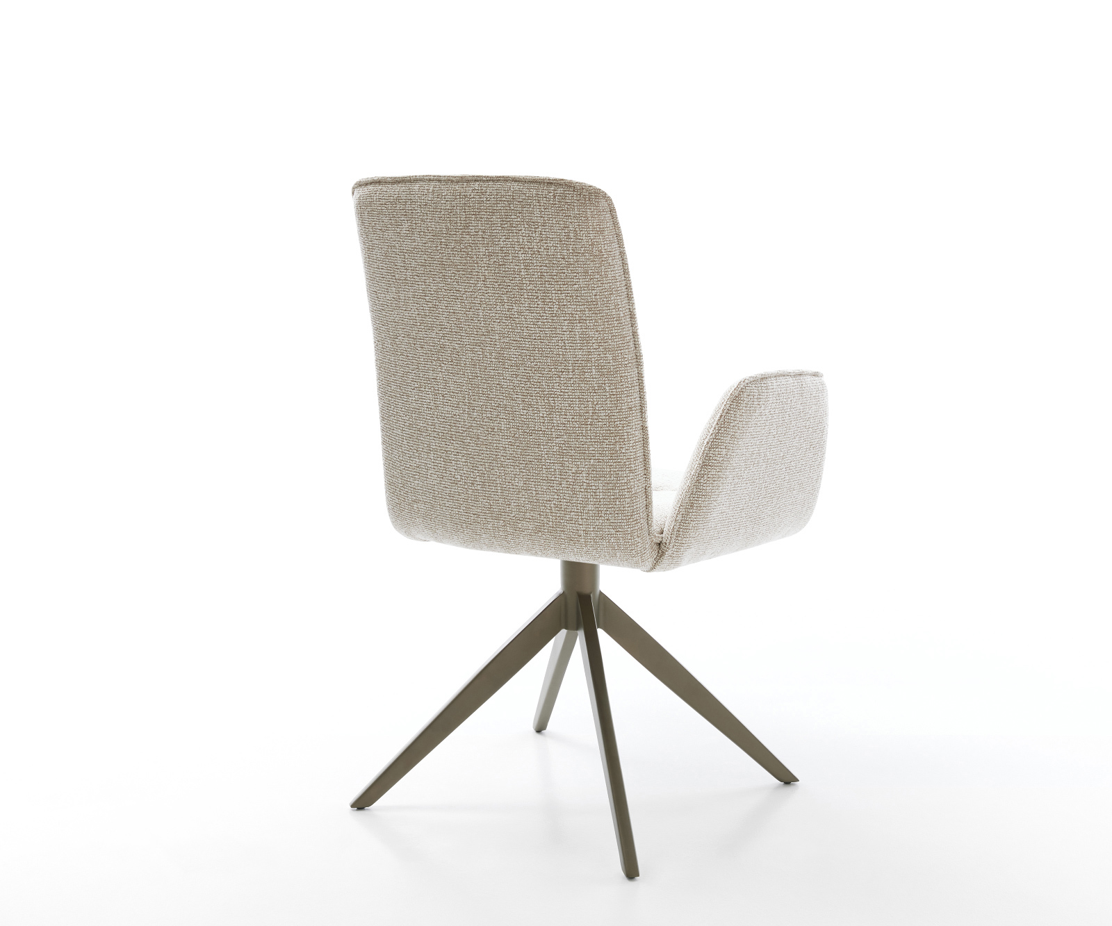 Étkezőszék Vinja-Flex szövött szövet puha bézs kereszt láb széles titán színű 360° forgatható billenő - Image 5