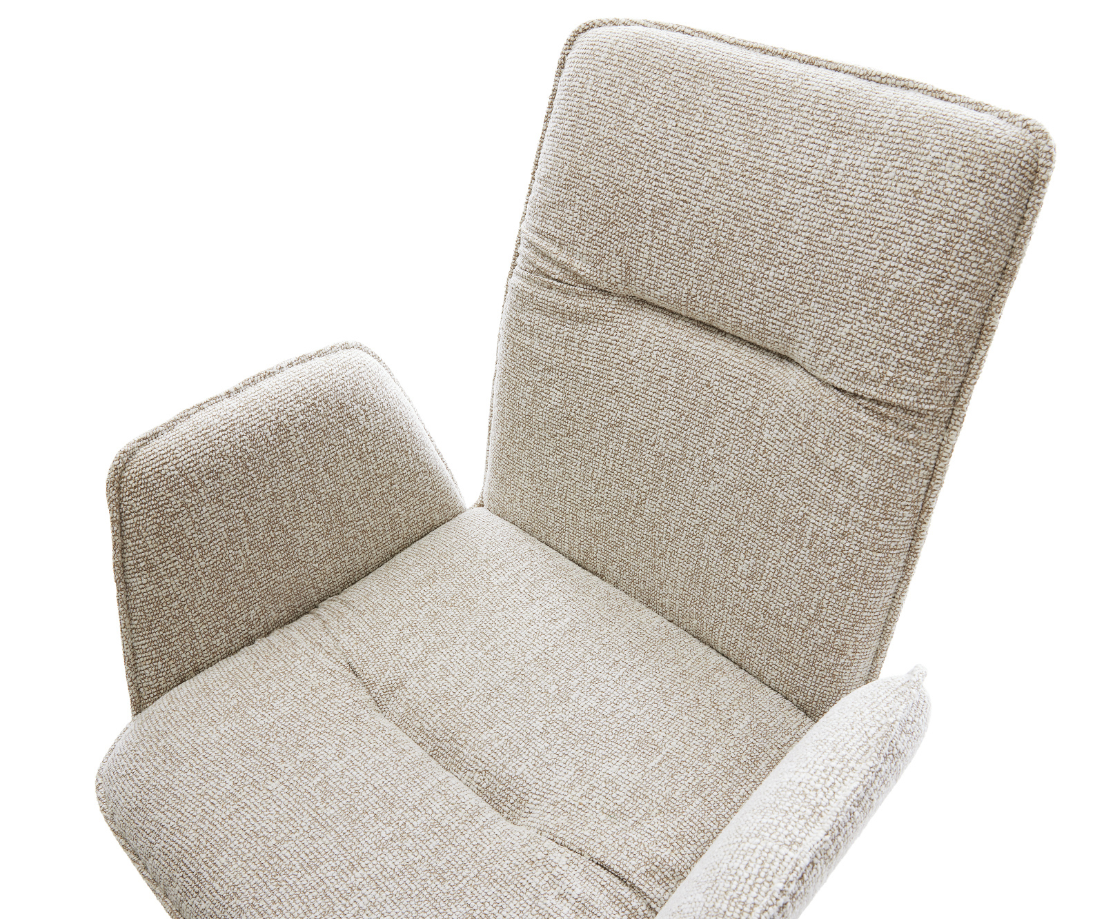 Étkezőszék Vinja-Flex szövött szövet puha bézs kereszt láb széles fekete 360° forgatható billenő funkció - Image 4